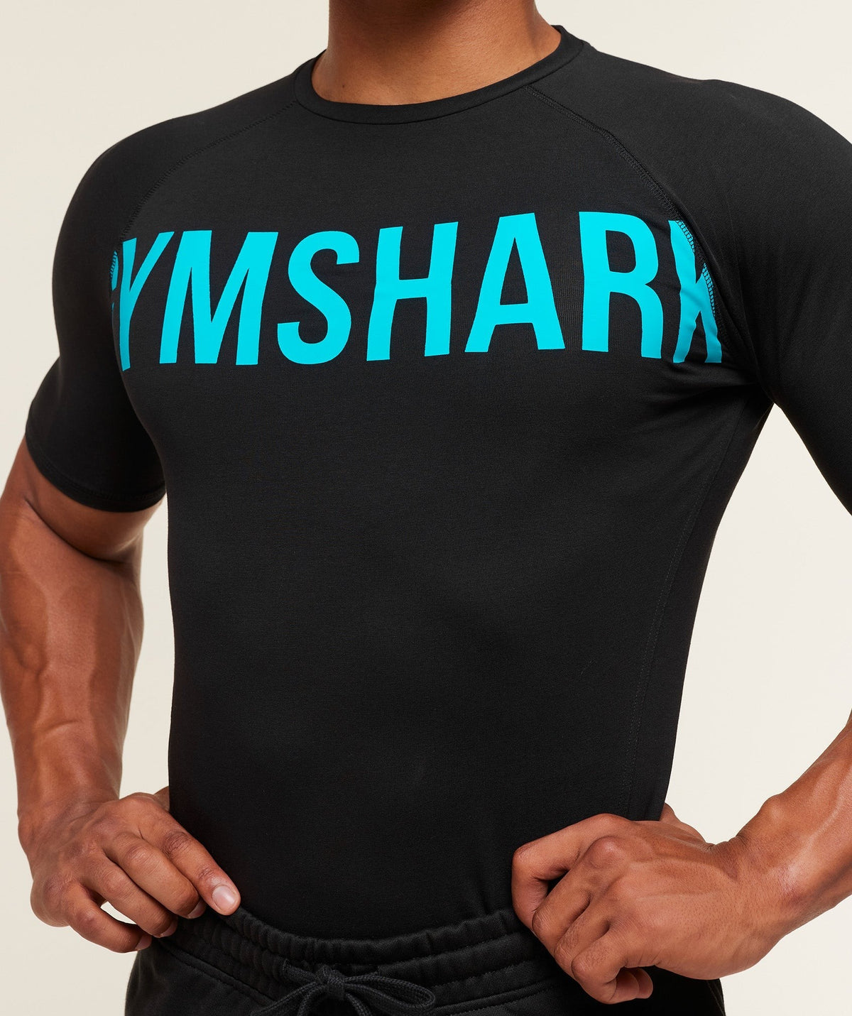 Gymshark Prime Tee - Black/Brand Blue