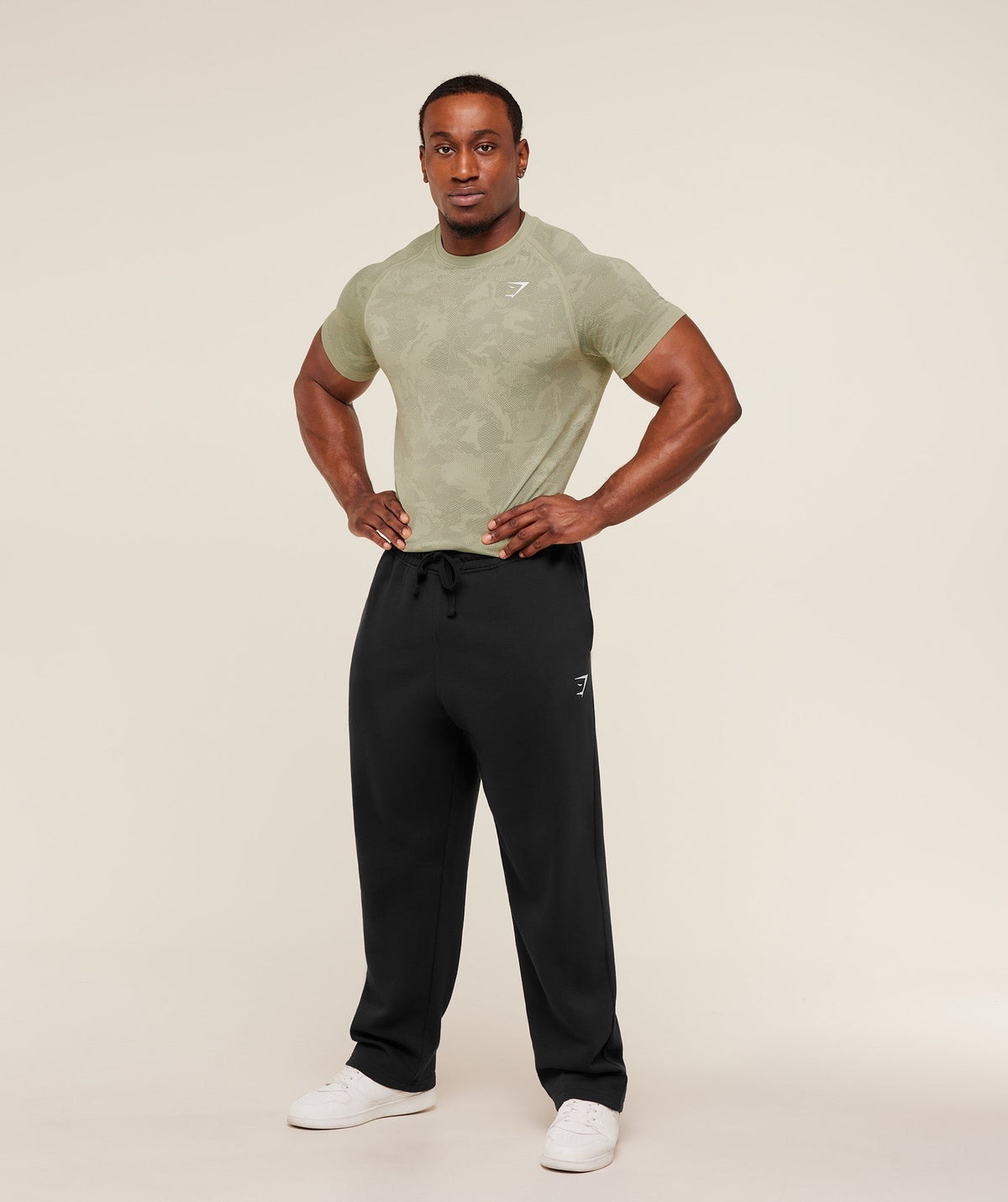 Gymshark Geo Seamless Tee - Haze Green/Unit Green