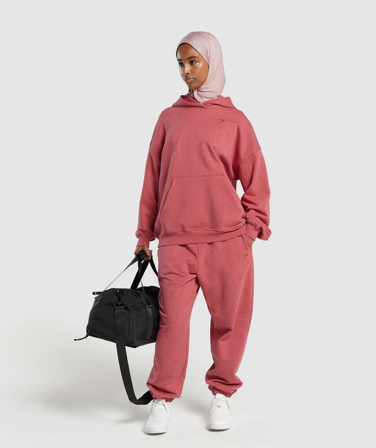 Gymshark Rest Day Sweats Hoodie - Bros Heritage Pink Marl