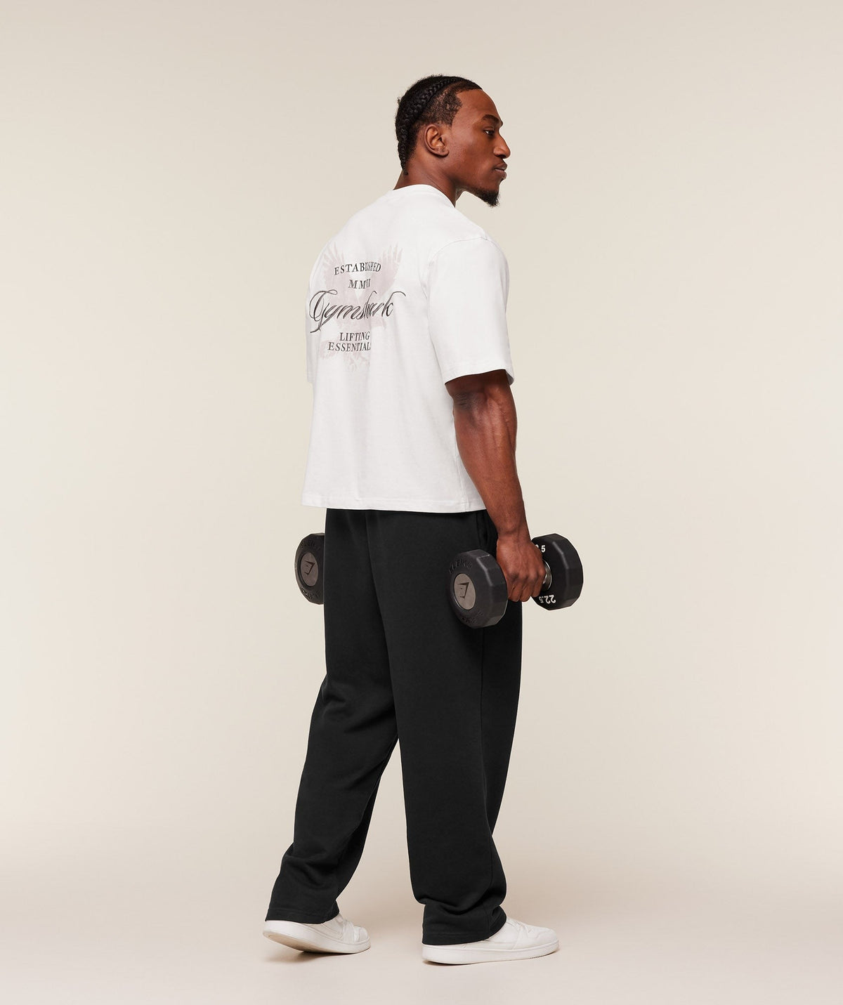 Gymshark Eagle Script Graphic Tee - Soft White