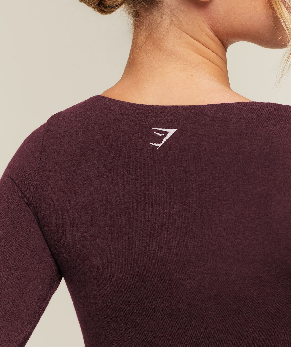 Gymshark CottonMoveTM Midi Long Sleeve Top - Calm Purple Marl