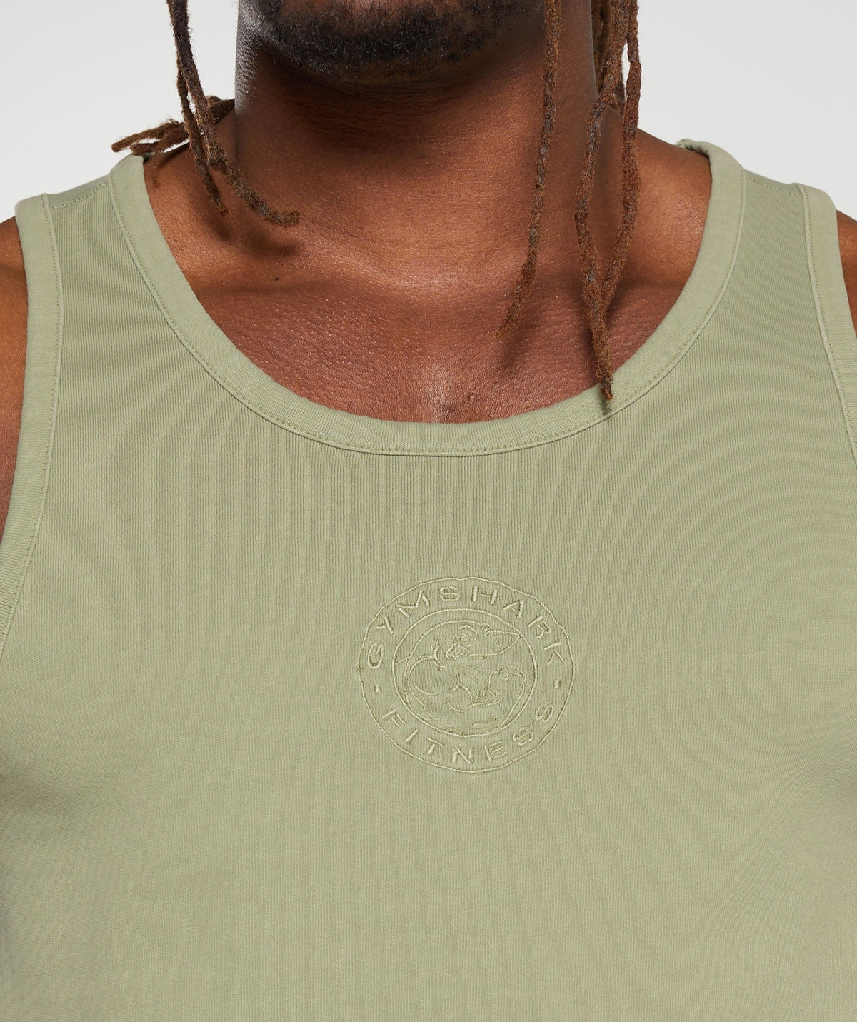 Gymshark Premium Legacy Tank - Natural Sage Green/Pigment Dye
