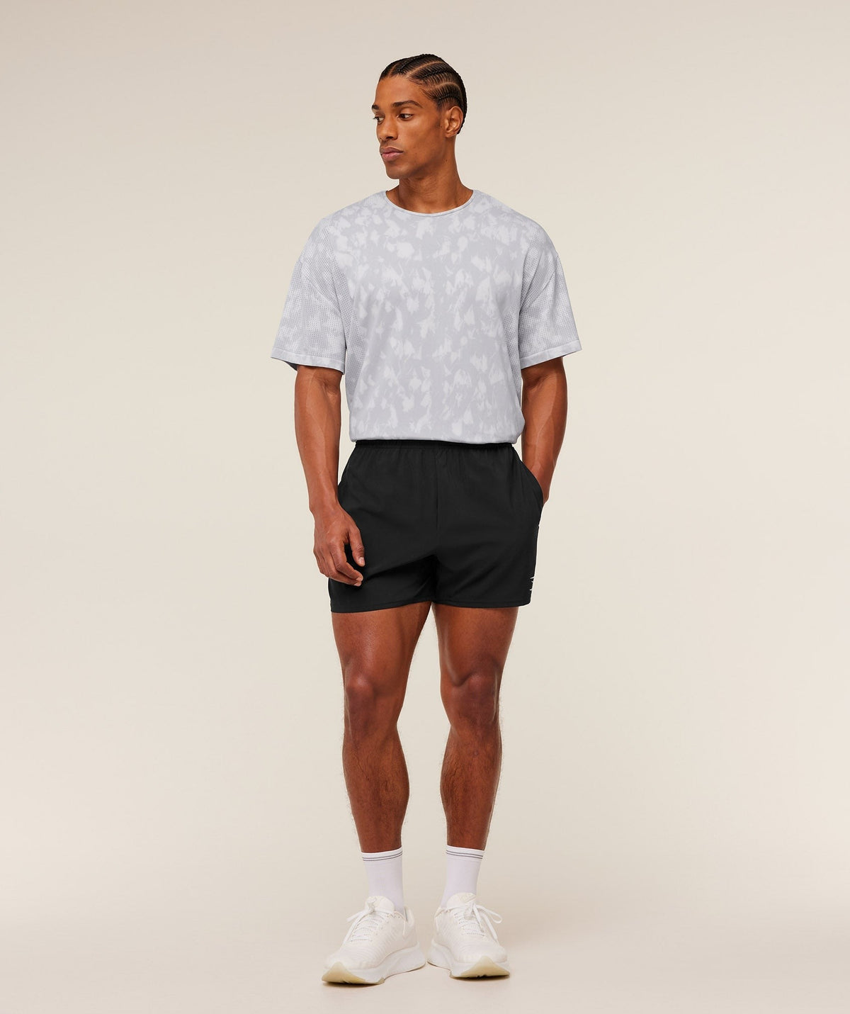 Gymshark Distance Seamless Tee - Light Grey/Acid Wash