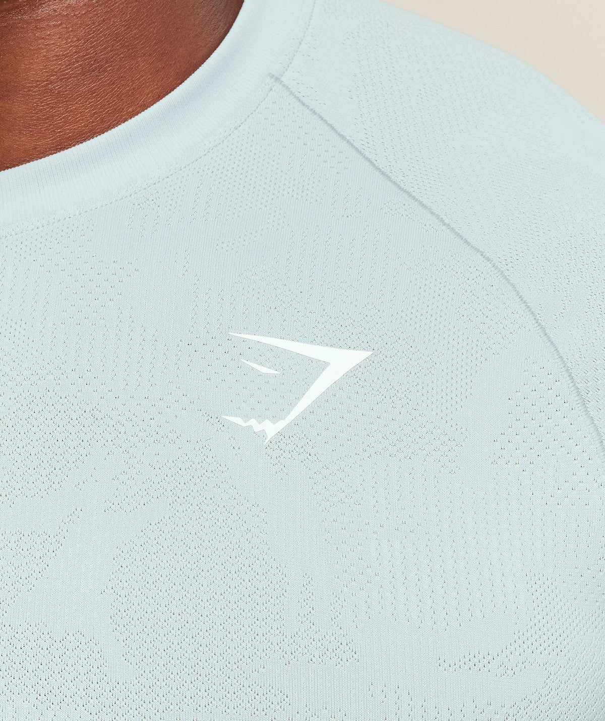 Gymshark Geo Seamless Tee - Smoke Blue/Soft White