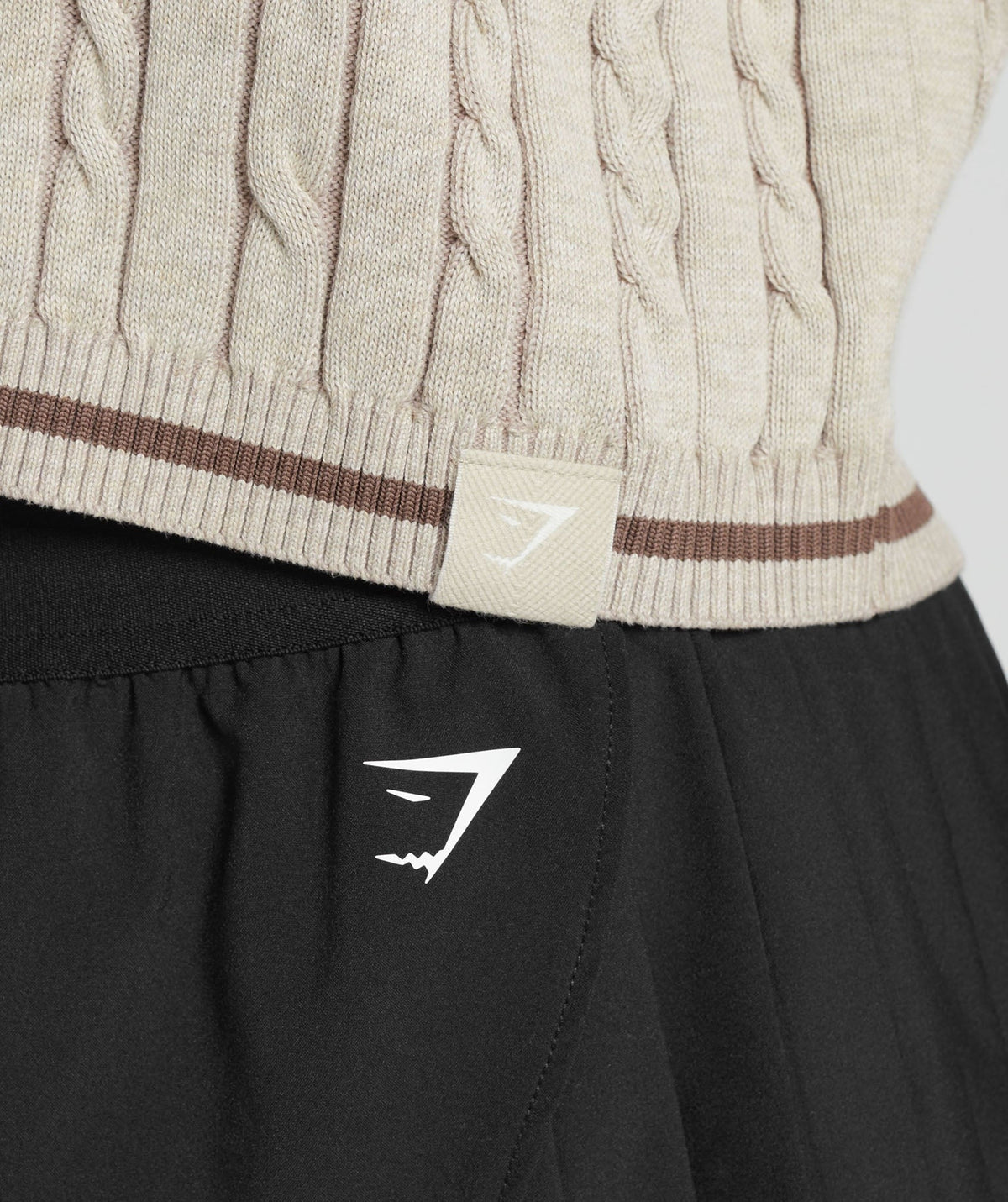 Gymshark Rest Day Cable Knit Pullover - Bros Stone Brown/ Marl/Stone Pink/Penny Brown