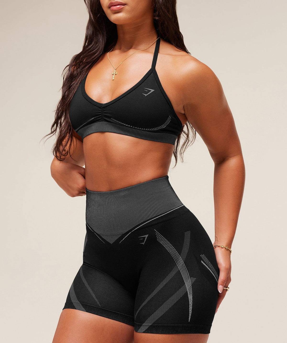 Gymshark x Analis Seamless Short - Black/Silver Grey