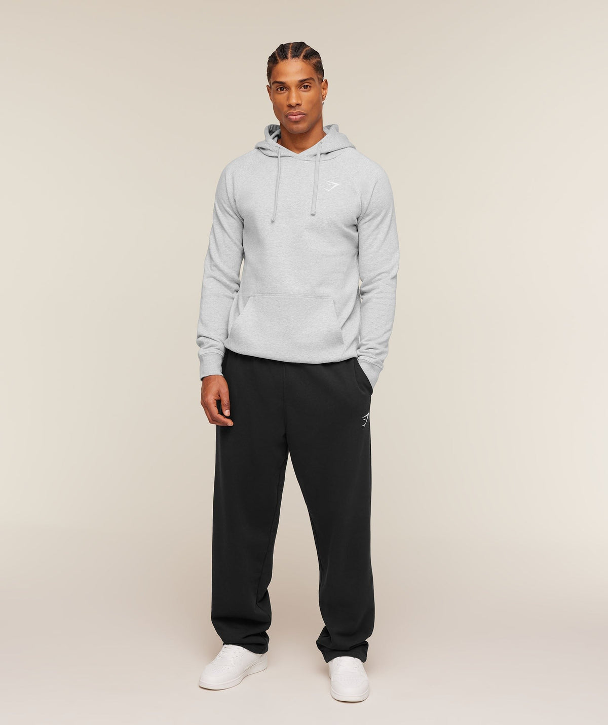 Gymshark Crest Hoodie - Light Grey Marl
