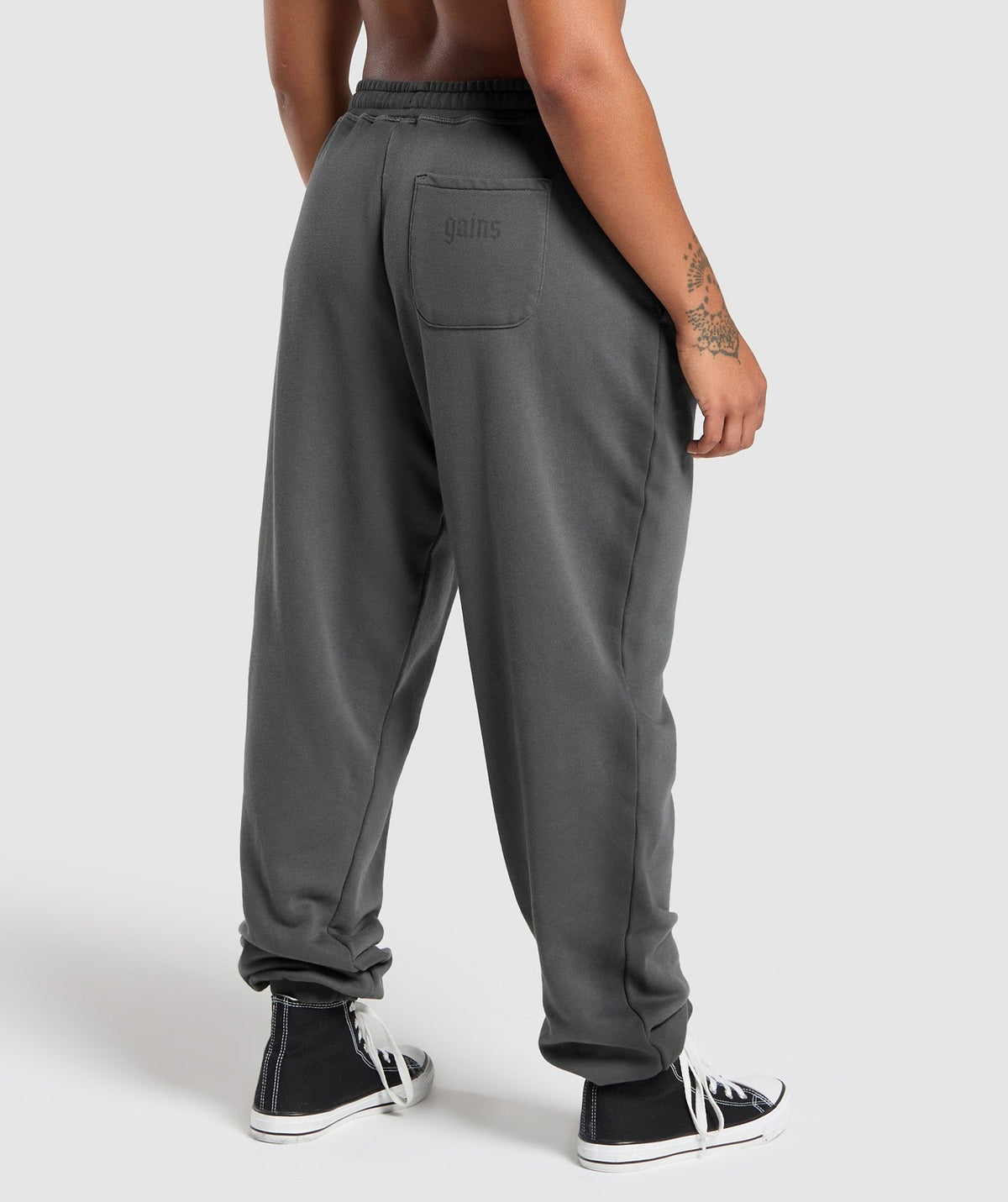 Gymshark Gains Washed Loopback Joggers - Asphalt Grey/Black/Spray Dye