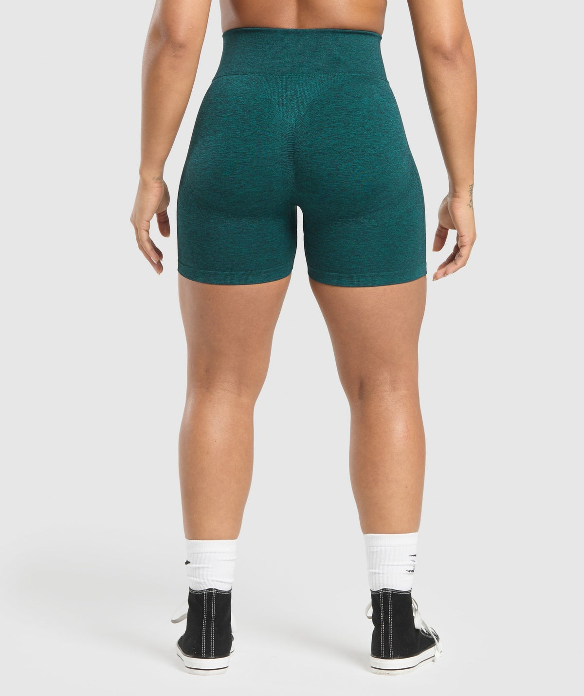 Gymshark Lift Seamless High-Rise Shorts - Functional Teal/Black Marl