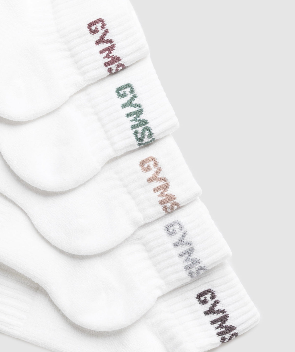 Gymshark Quarter Socks 5pk - Metal Purple/Rest Pink/Calm Pink/Celeste Blue/Brushed Purple