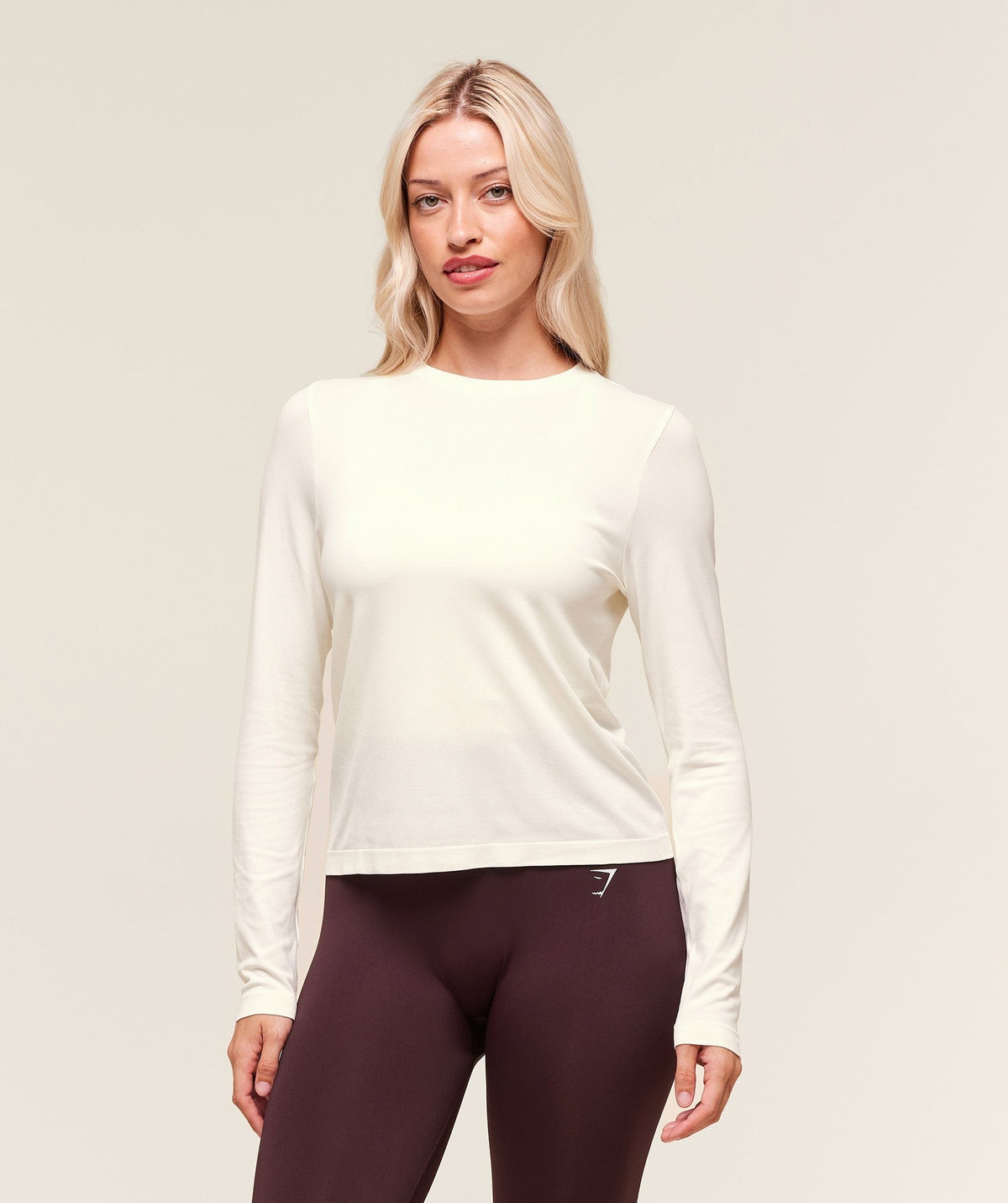 Gymshark Everyday Seamless Long Sleeve Top - Soft White