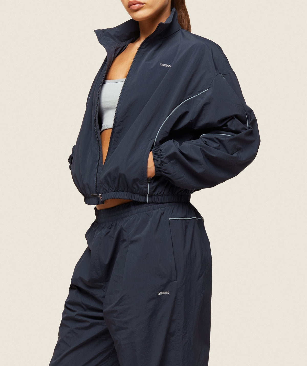 Gymshark Comfort Retro Track Jacket - Heavy Blue/Denim Grey