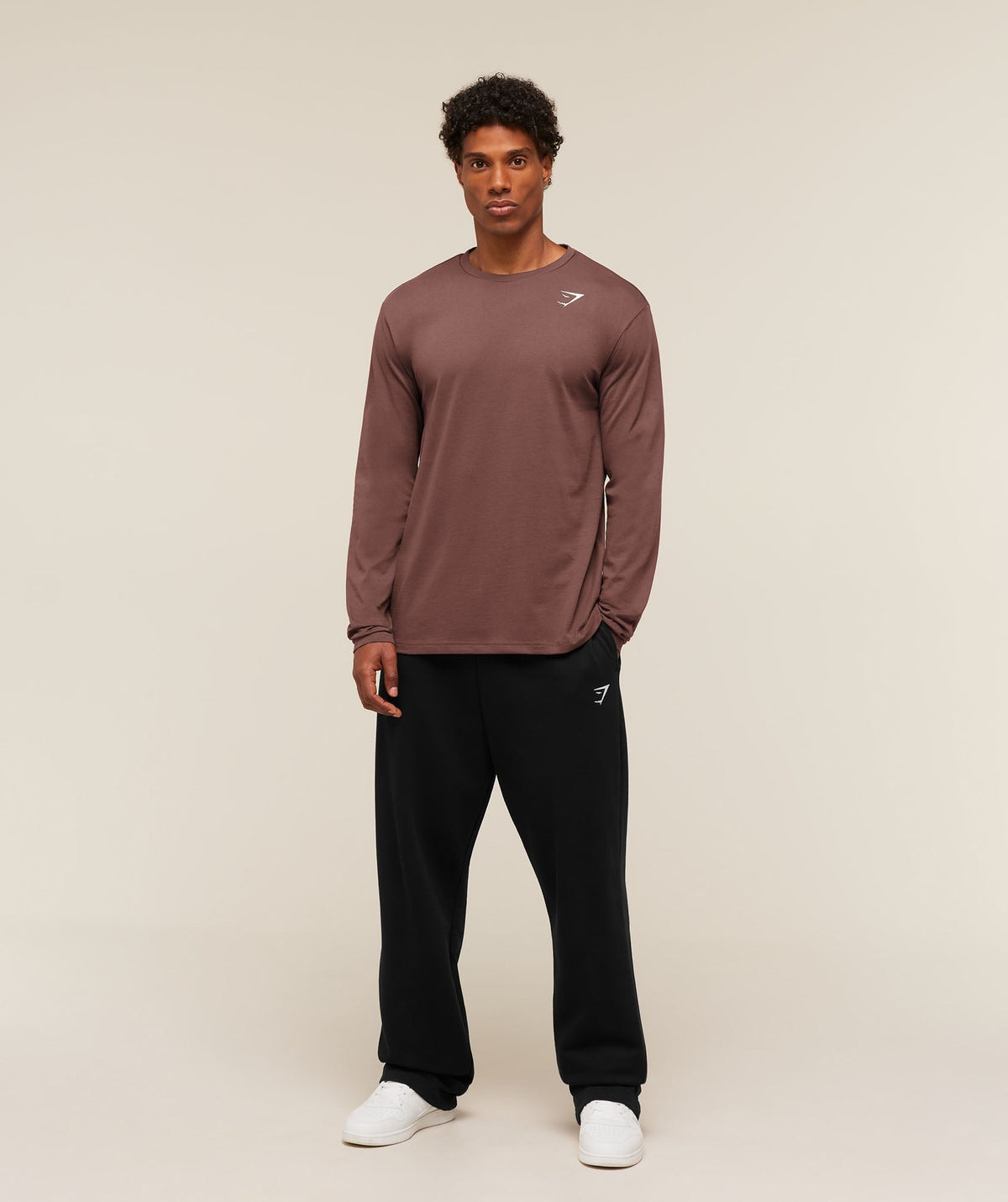 Gymshark Crest Long Sleeve Tee - Espresso Brown