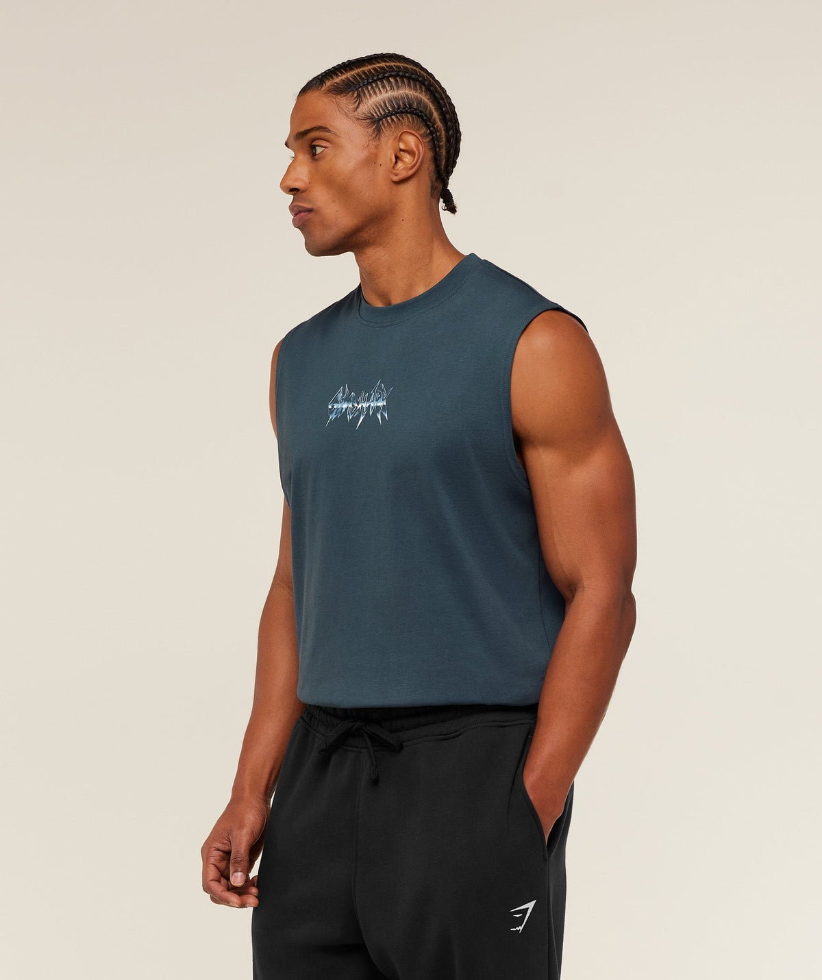 Gymshark Eagle Band Style Graphic Tank - Stealth Blue