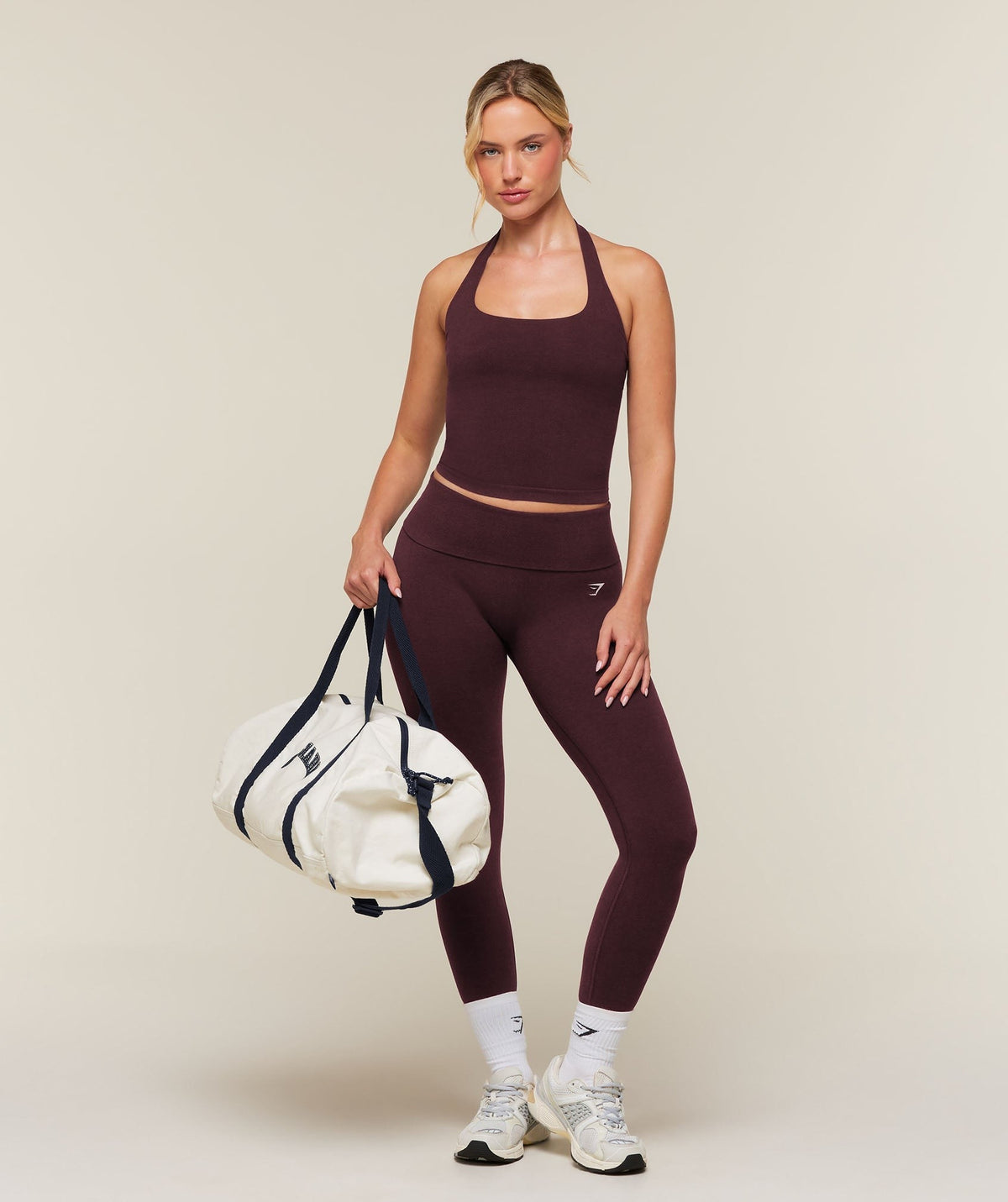 Gymshark CottonMoveTM Halterneck Top - Calm Purple Marl