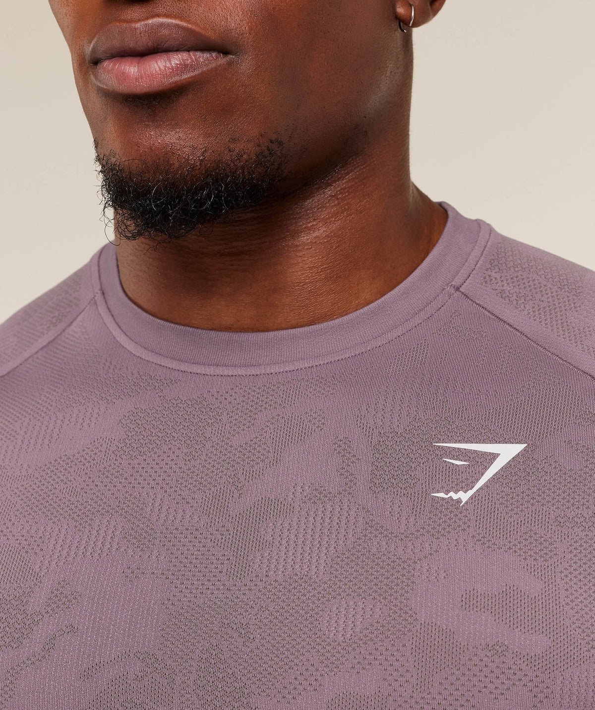 Gymshark Geo Seamless Tee - Dusk Purple/Cool Brown