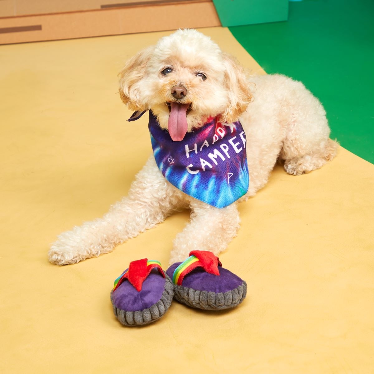 Bandana-Rama Yip Flops Plush Enrichment Dog Toy & Dog Bandana