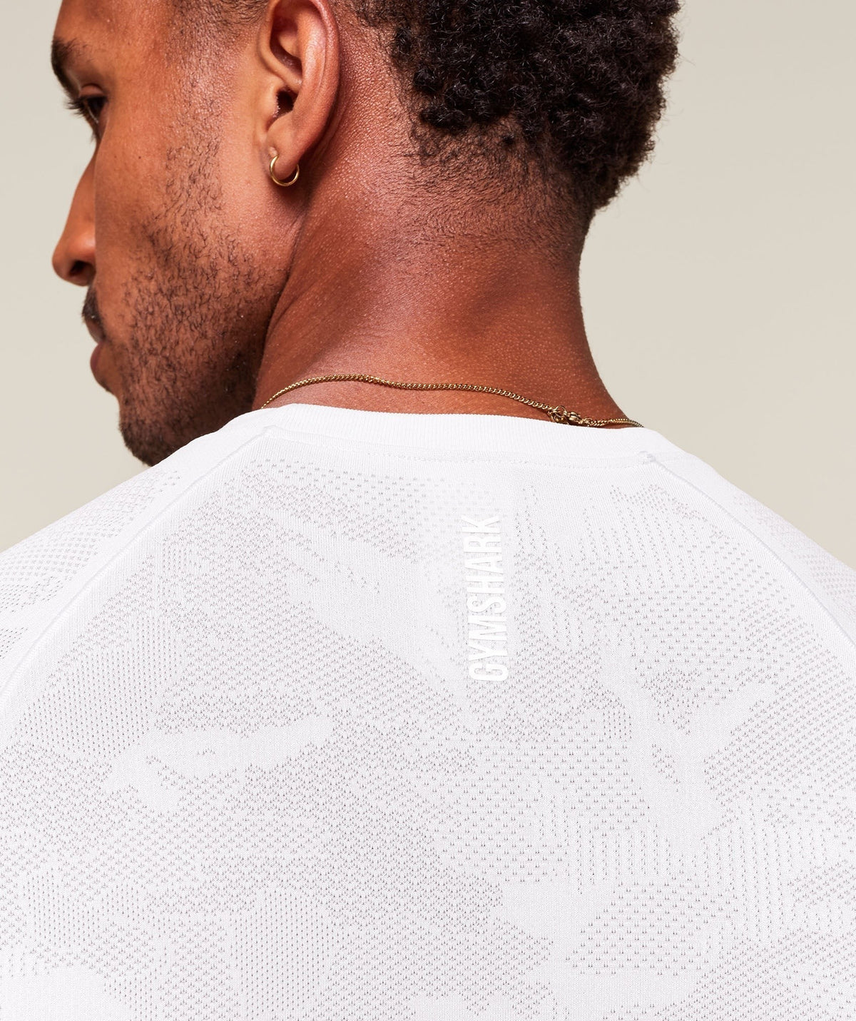 Gymshark Geo Seamless Tee - White/Light Grey