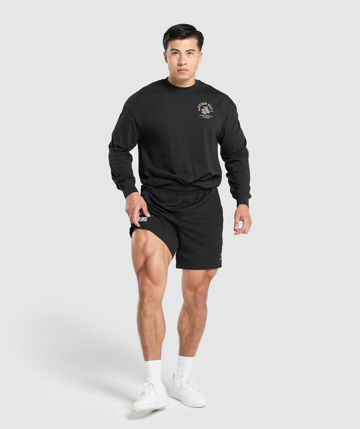 Gymshark Dumbbells Long Sleeve Tee. - Black