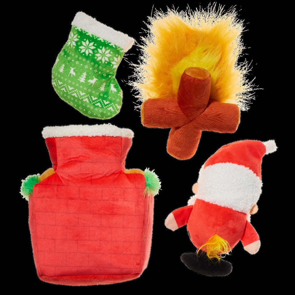 Mutts Be Santa Plush Extra-Large + Enrichment + Multi-Part Dog Toy