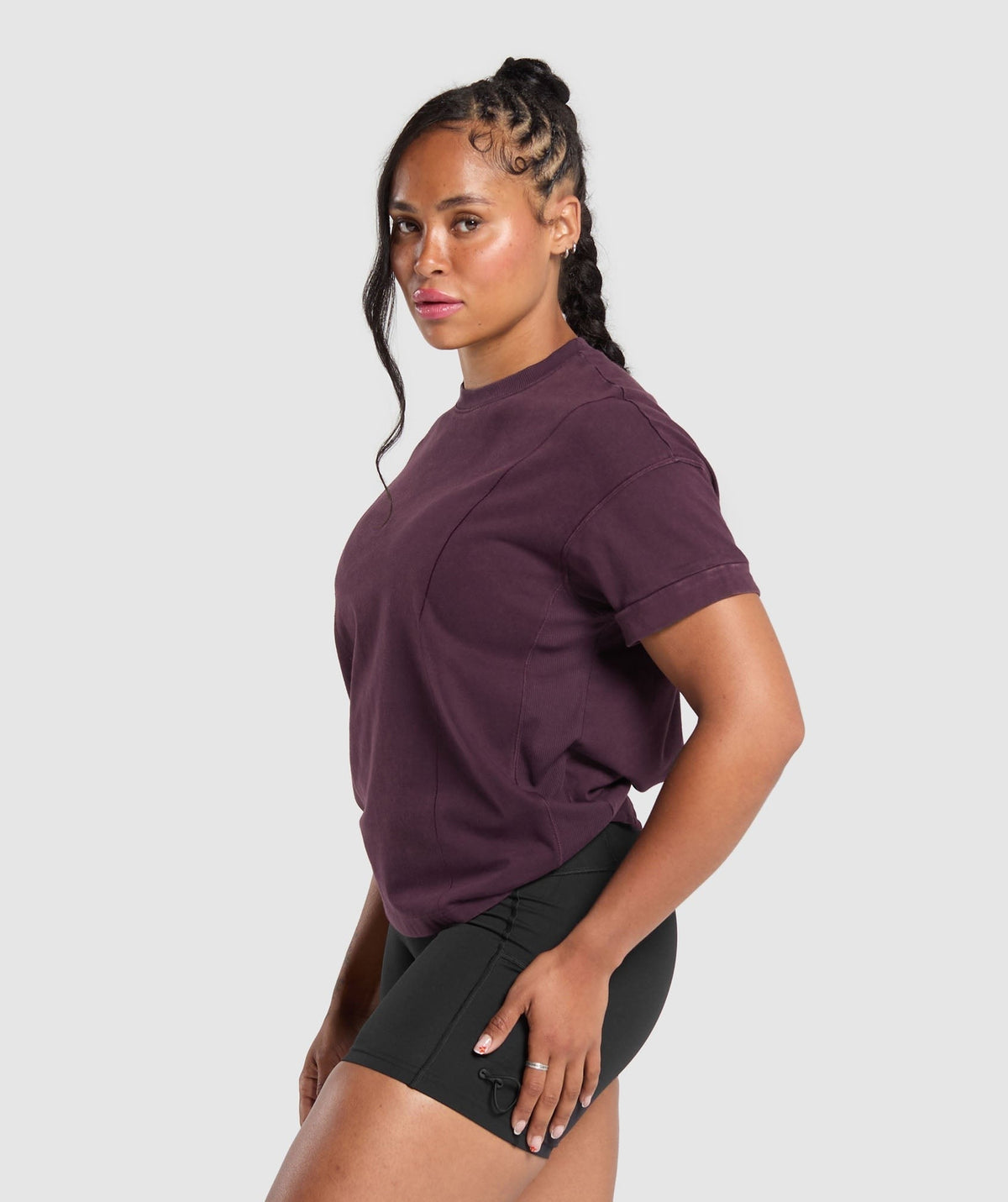 Gymshark Power Tee - Depth Purple/Acid Wash Small Ball