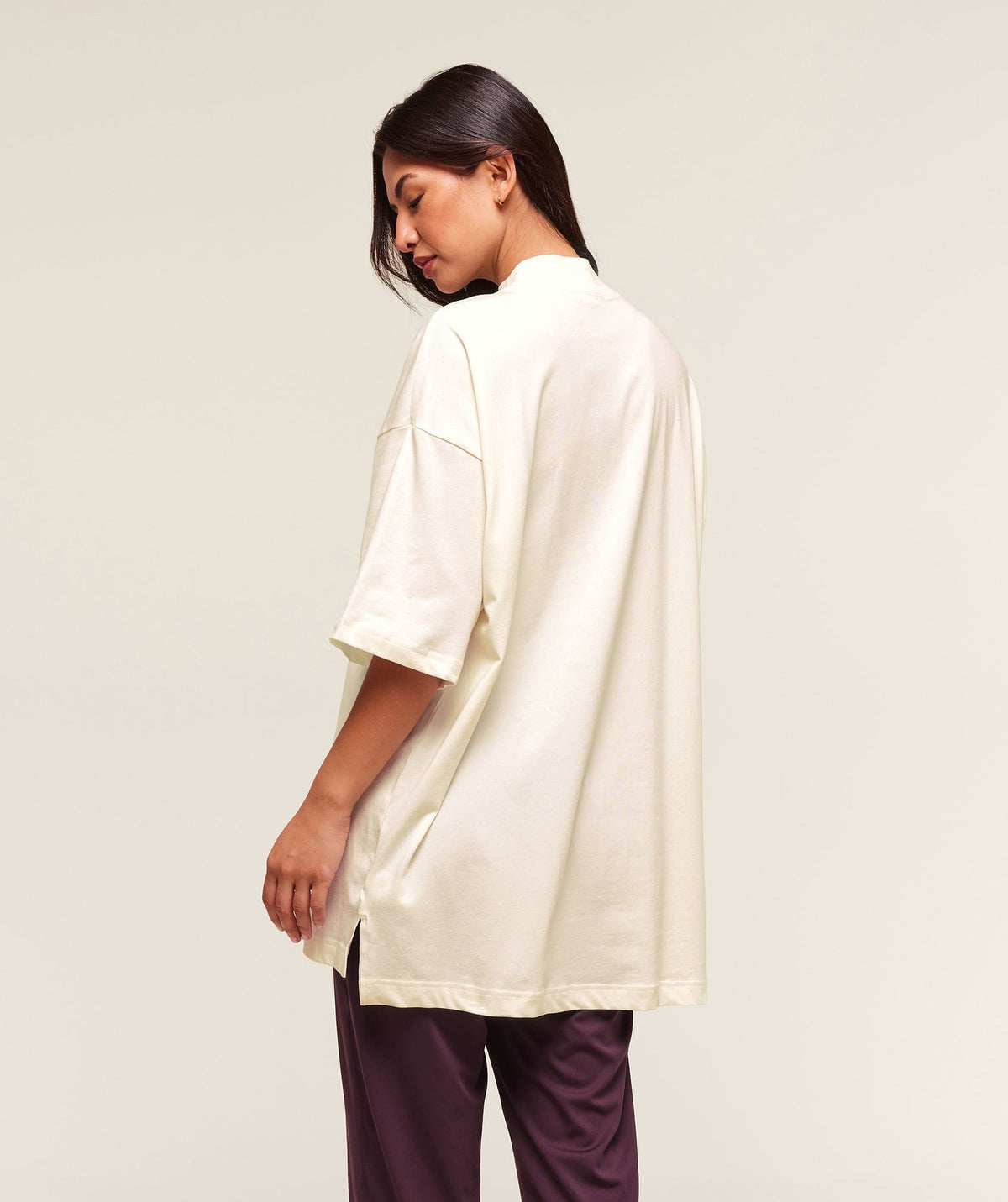 Gymshark Covered Longline Cotton Tee - Soft White