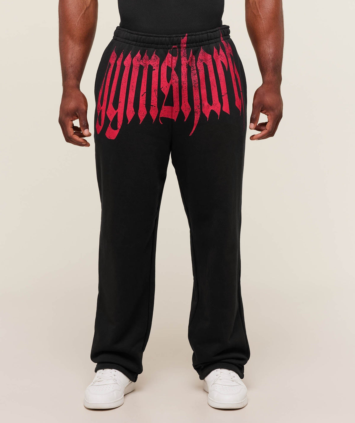 Gymshark Fade Graphic Straight Leg Joggers - Black