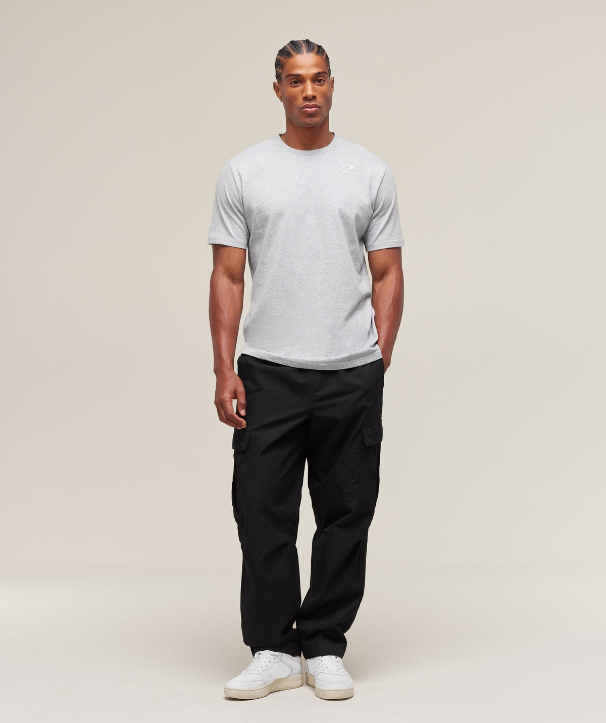 Gymshark Crest Tee - Light Grey Marl