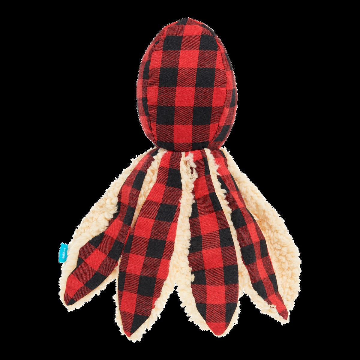 Plaid Ollie the Octopus Whip-n-Flip Plush Tug Dog Toy