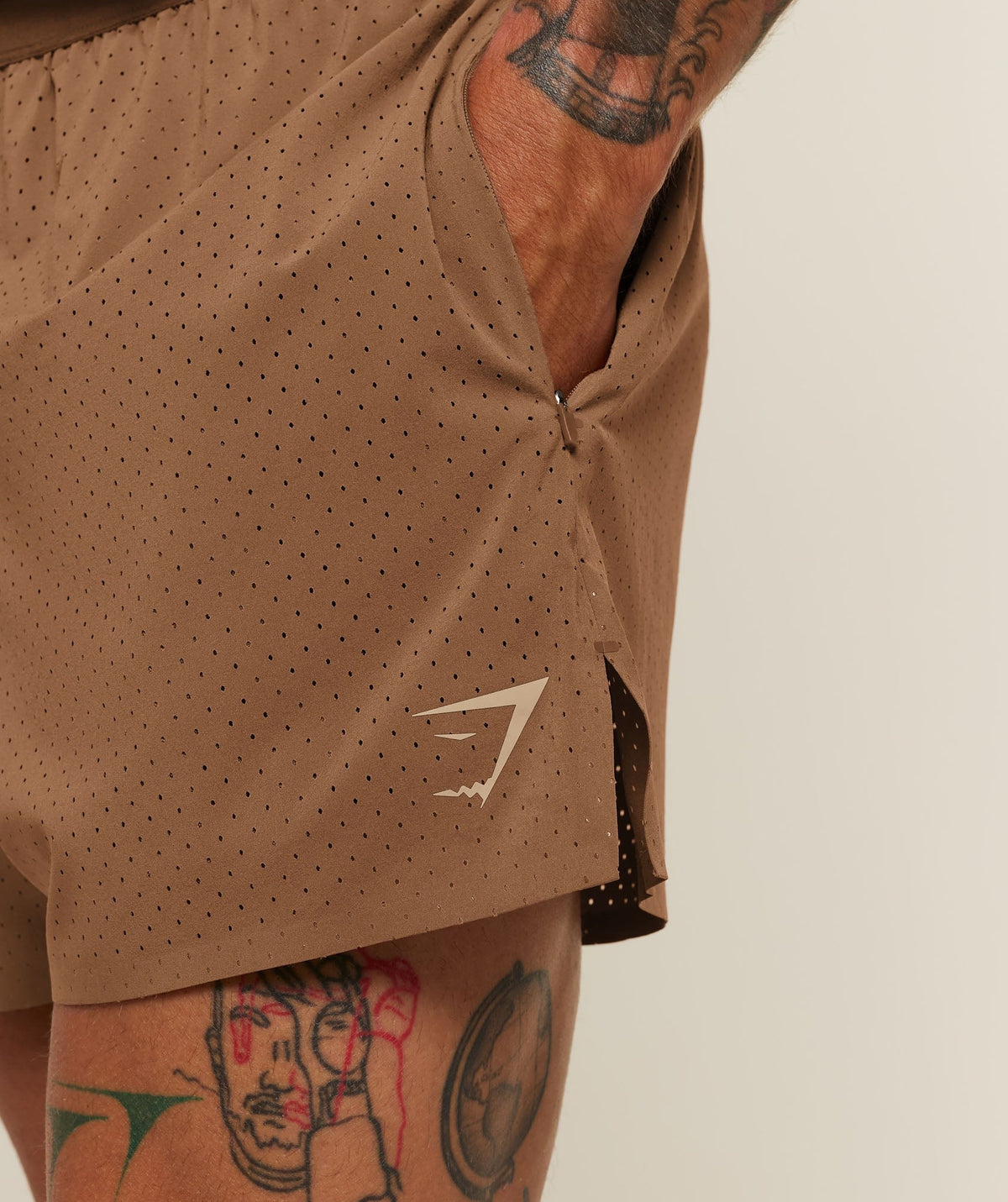 Gymshark Conditioning Club 4" Shorts - Trail Brown/Vanilla Beige