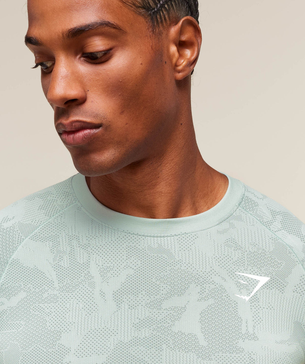Gymshark Geo Seamless Tee - Morning Blue/Celeste Blue