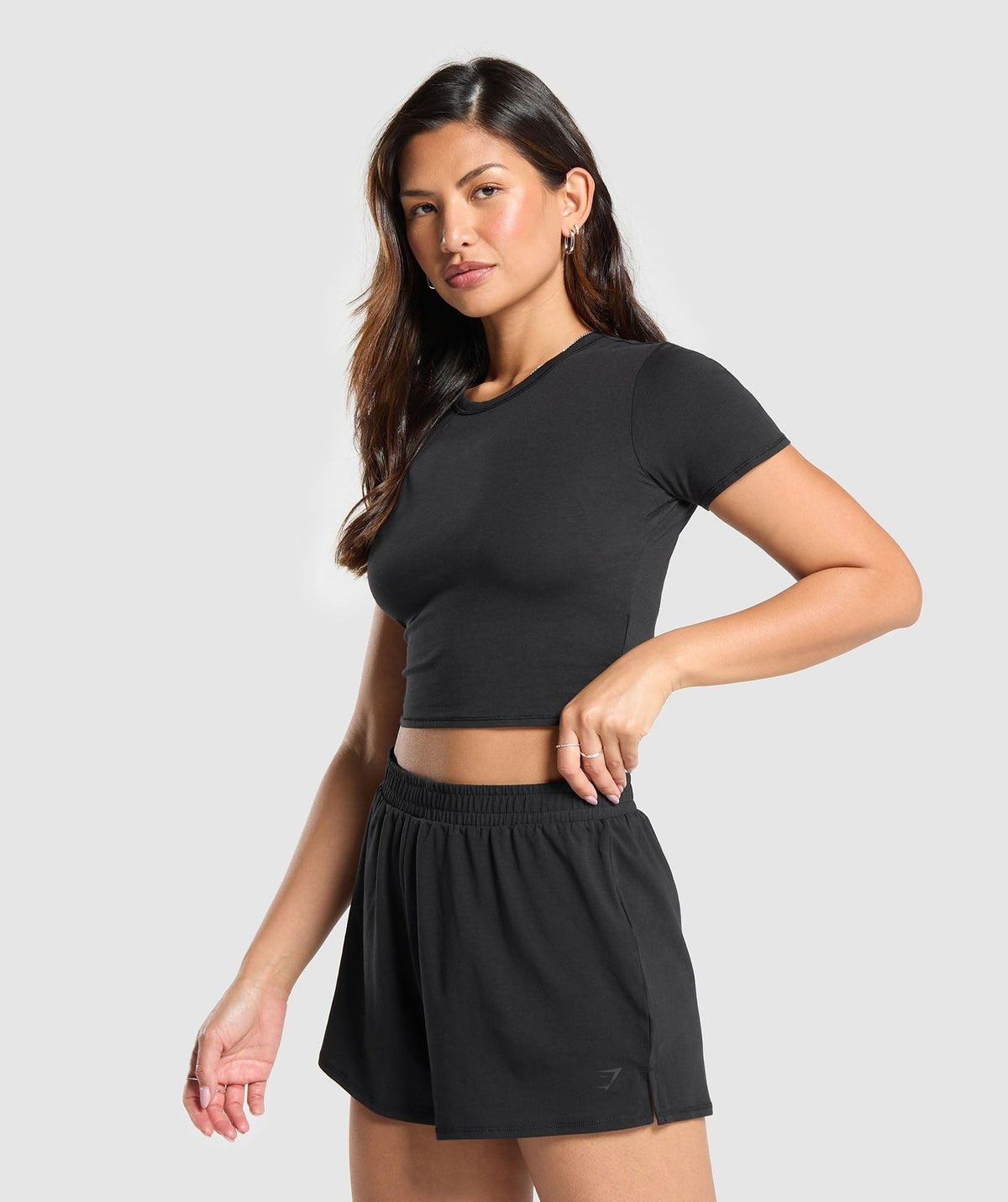 Gymshark Cotton Crop Top - Black