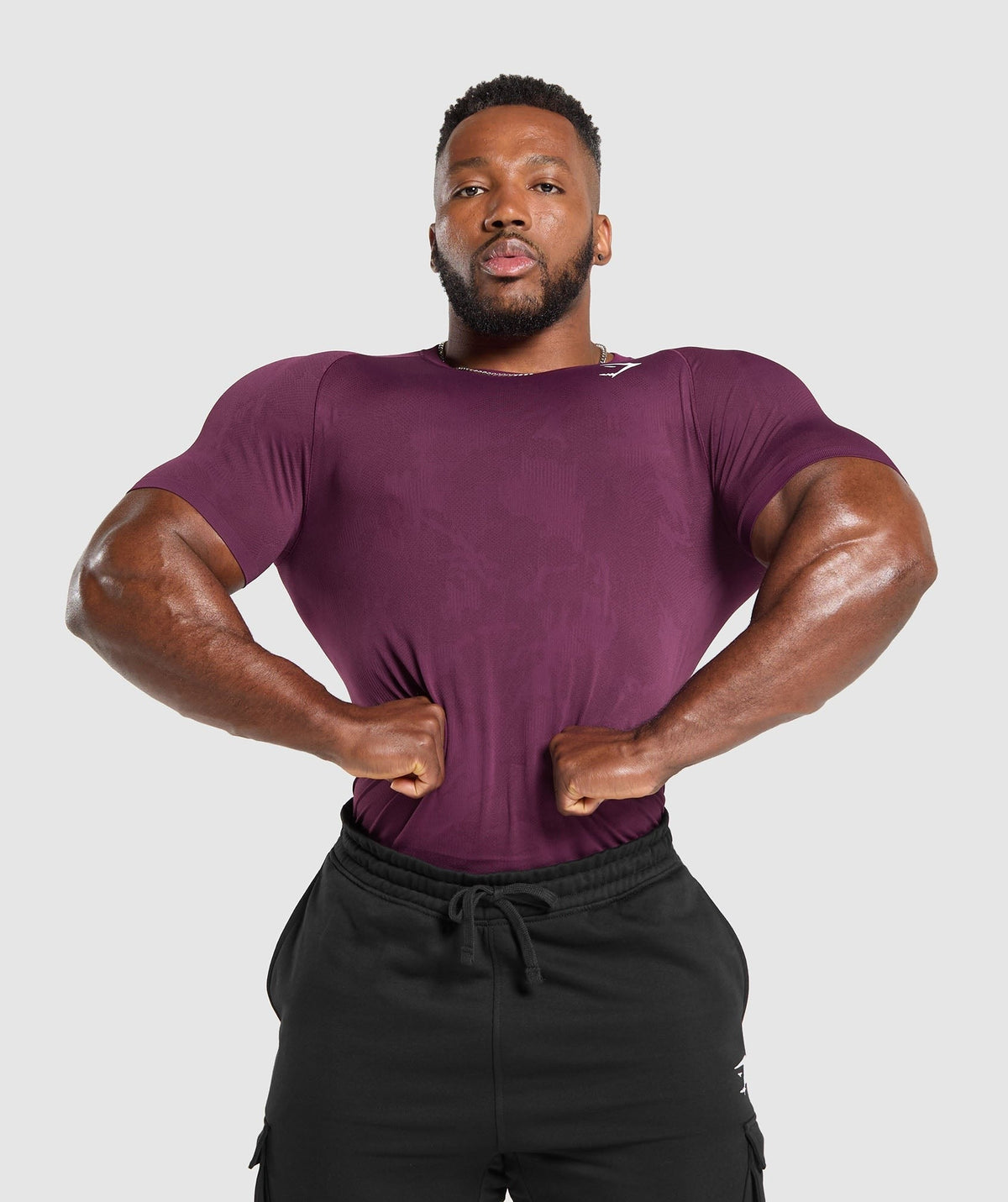 Gymshark Geo Seamless Tee - Magenta Purple/Depth Purple