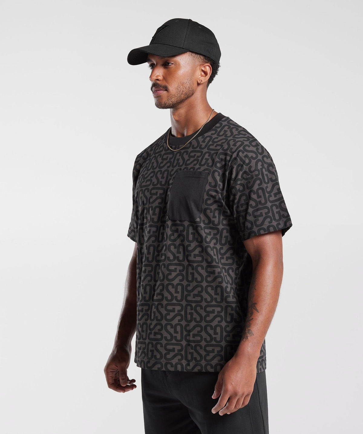 Gymshark Monogram Tee - Black/Black
