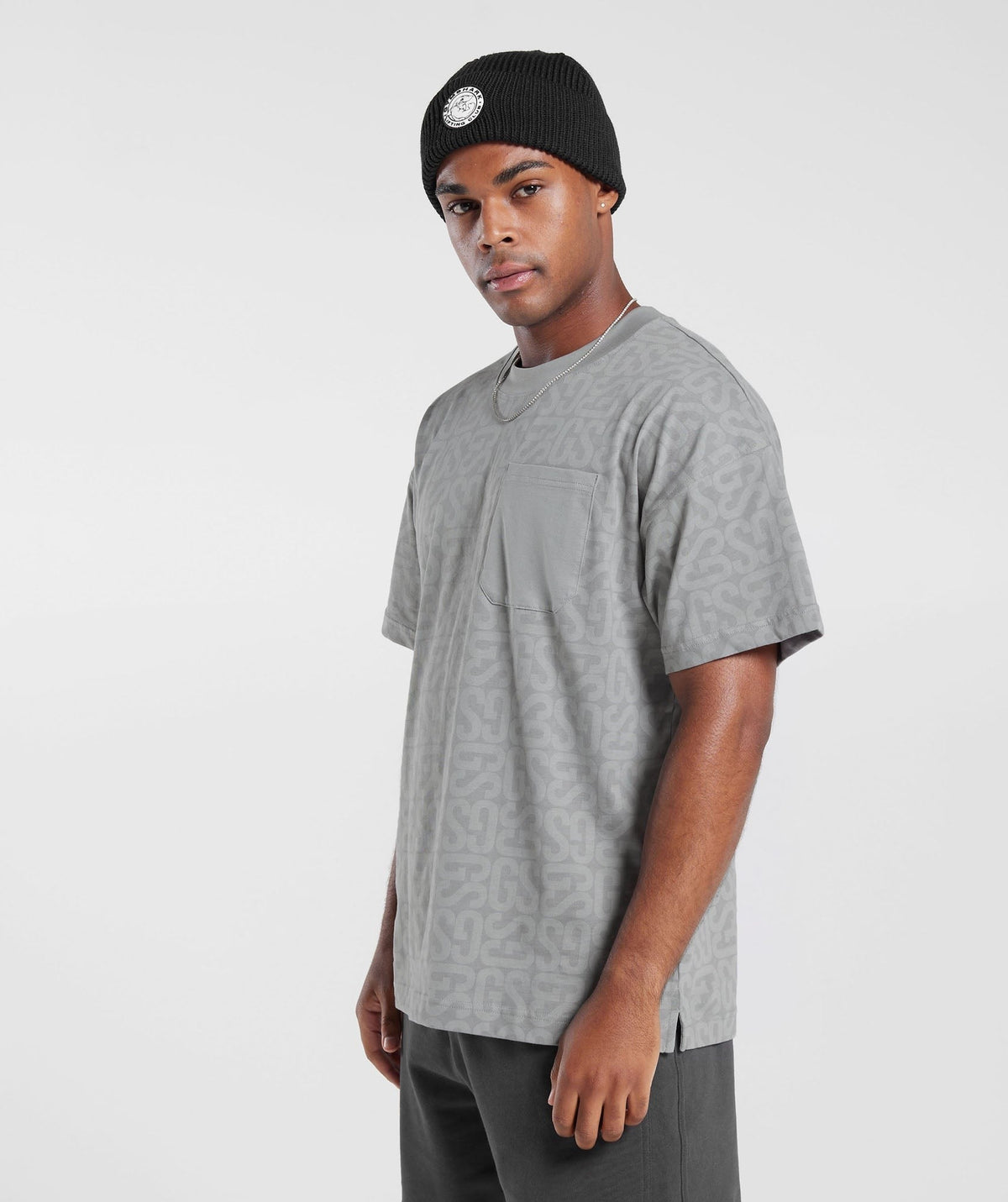 Gymshark Monogram Tee - Smokey Grey/Smokey Grey