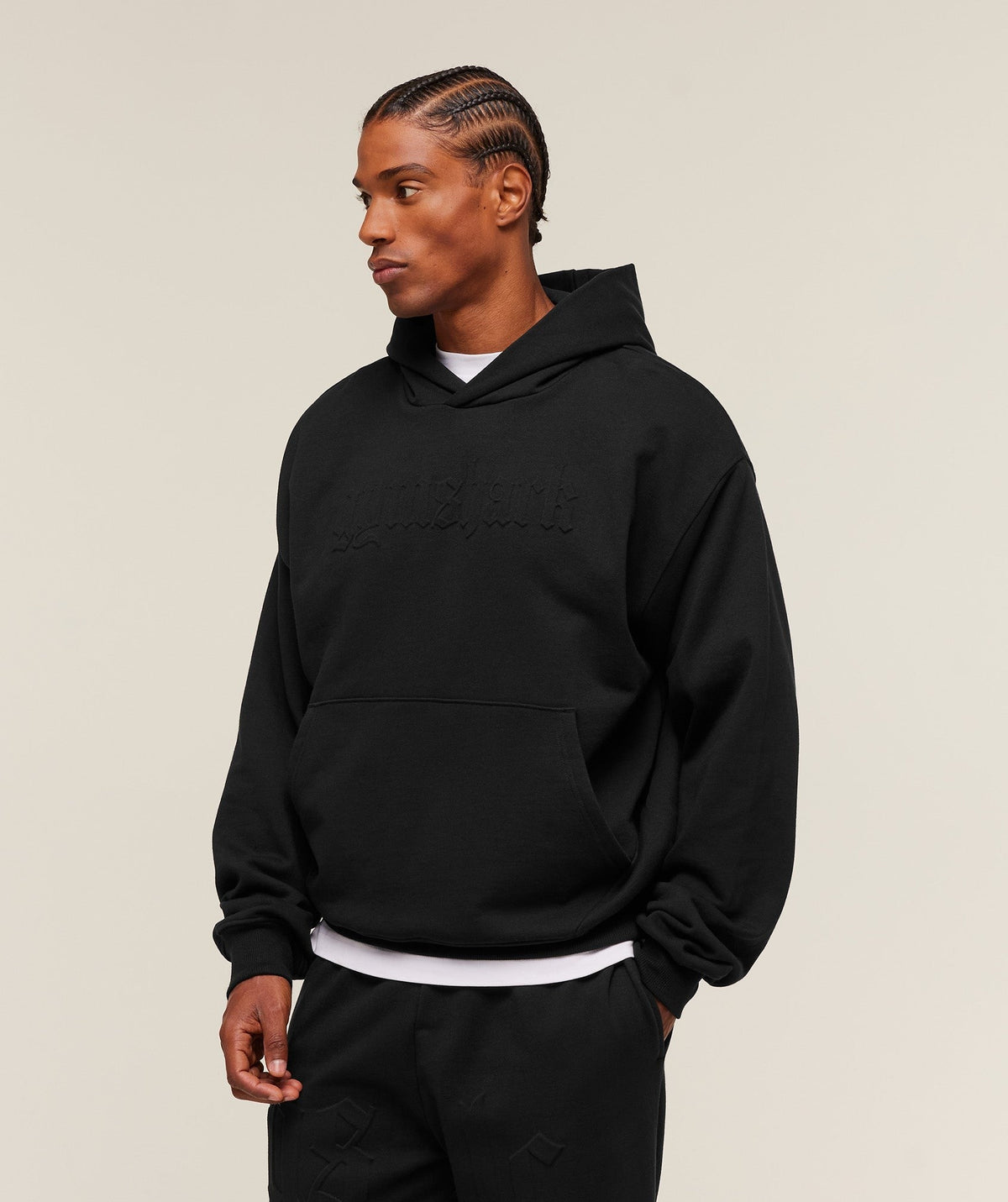 Gymshark Embossed Boxy Hoodie - Black