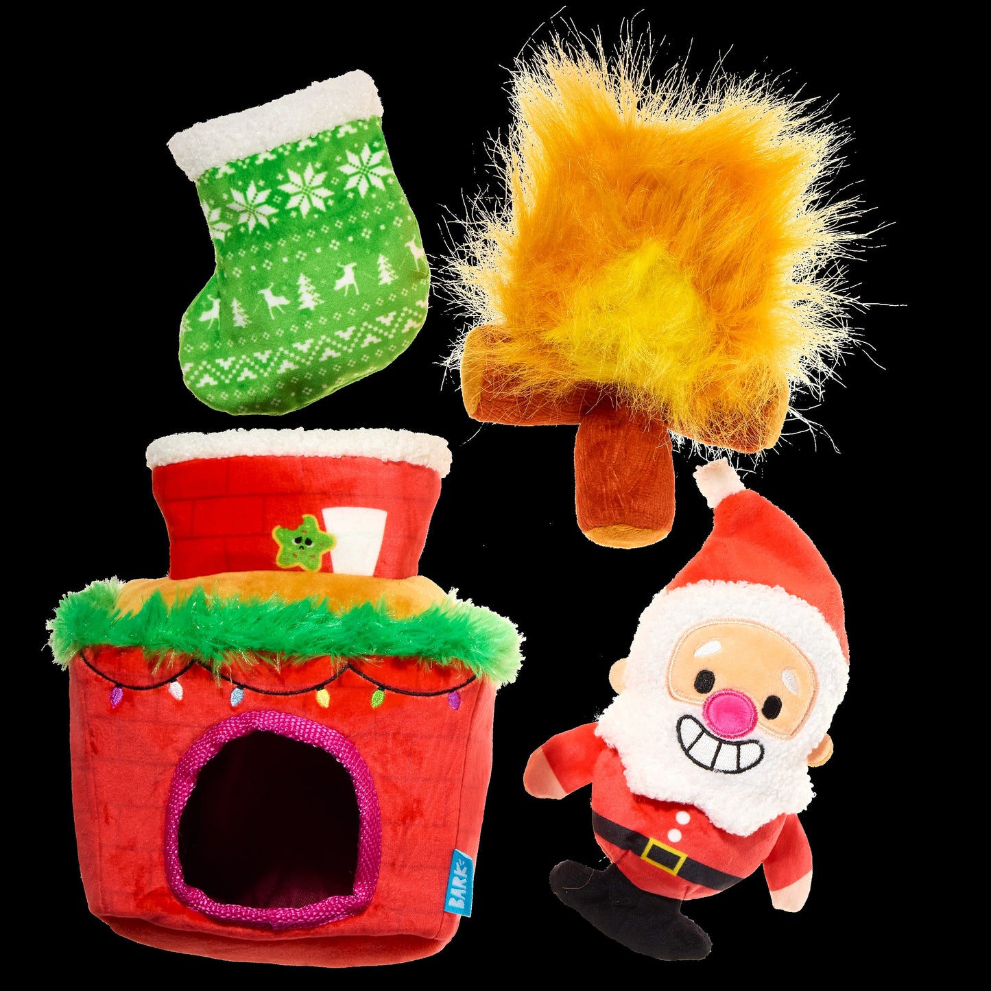 Mutts Be Santa Plush Extra-Large + Enrichment + Multi-Part Dog Toy