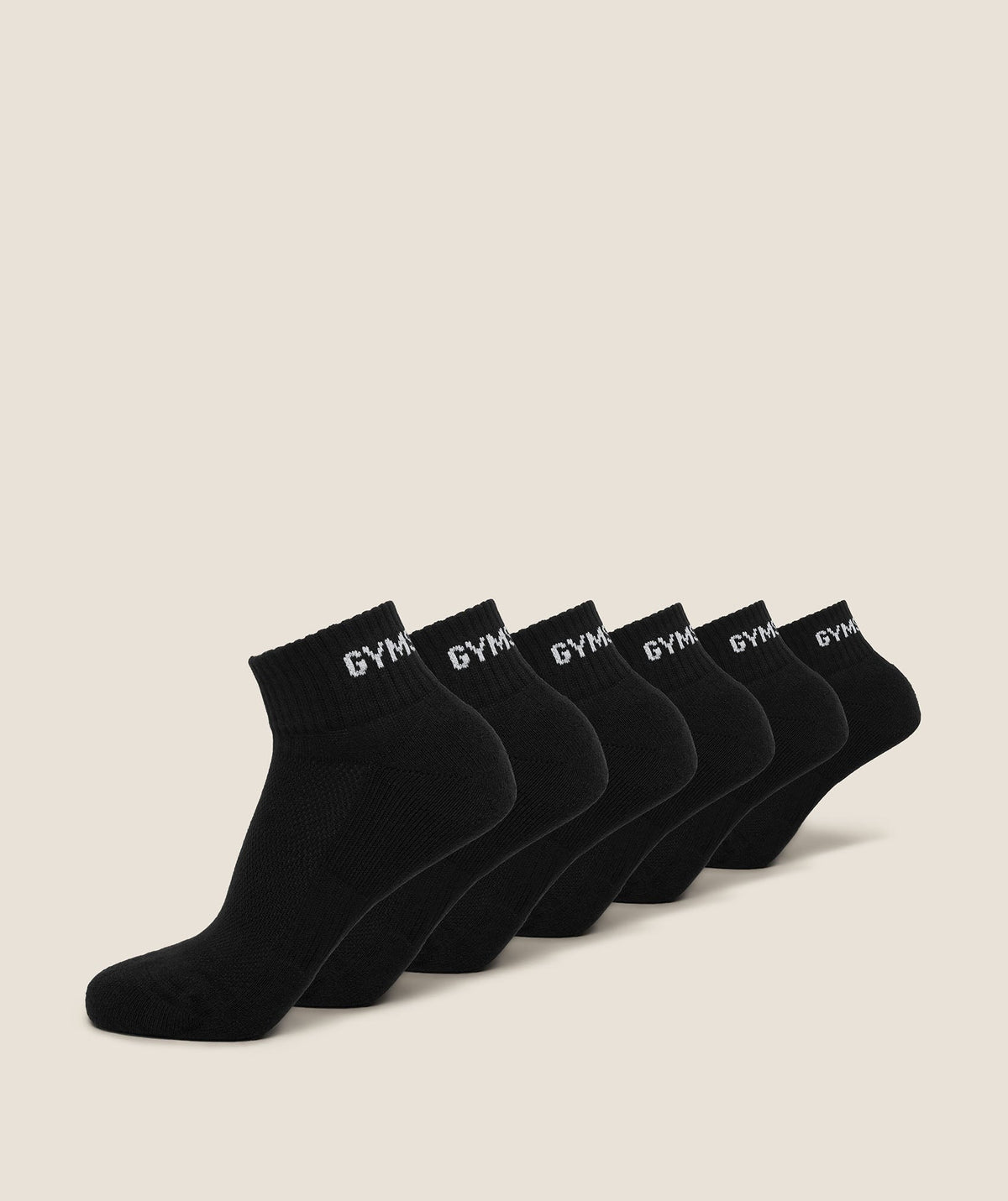 Gymshark Quarter Sock 6pk - Black