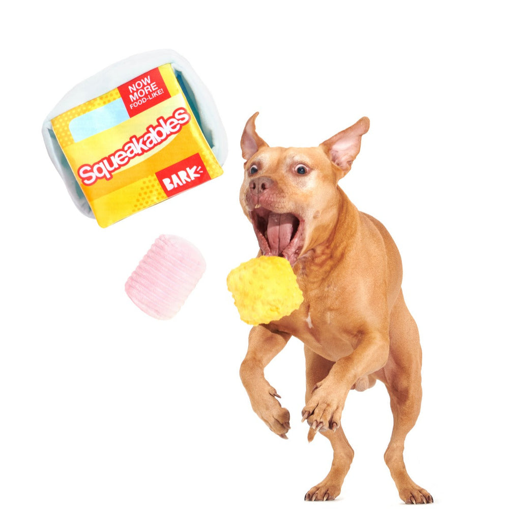 Squeakables Plush Multi-Part + Enrichment Dog Toy