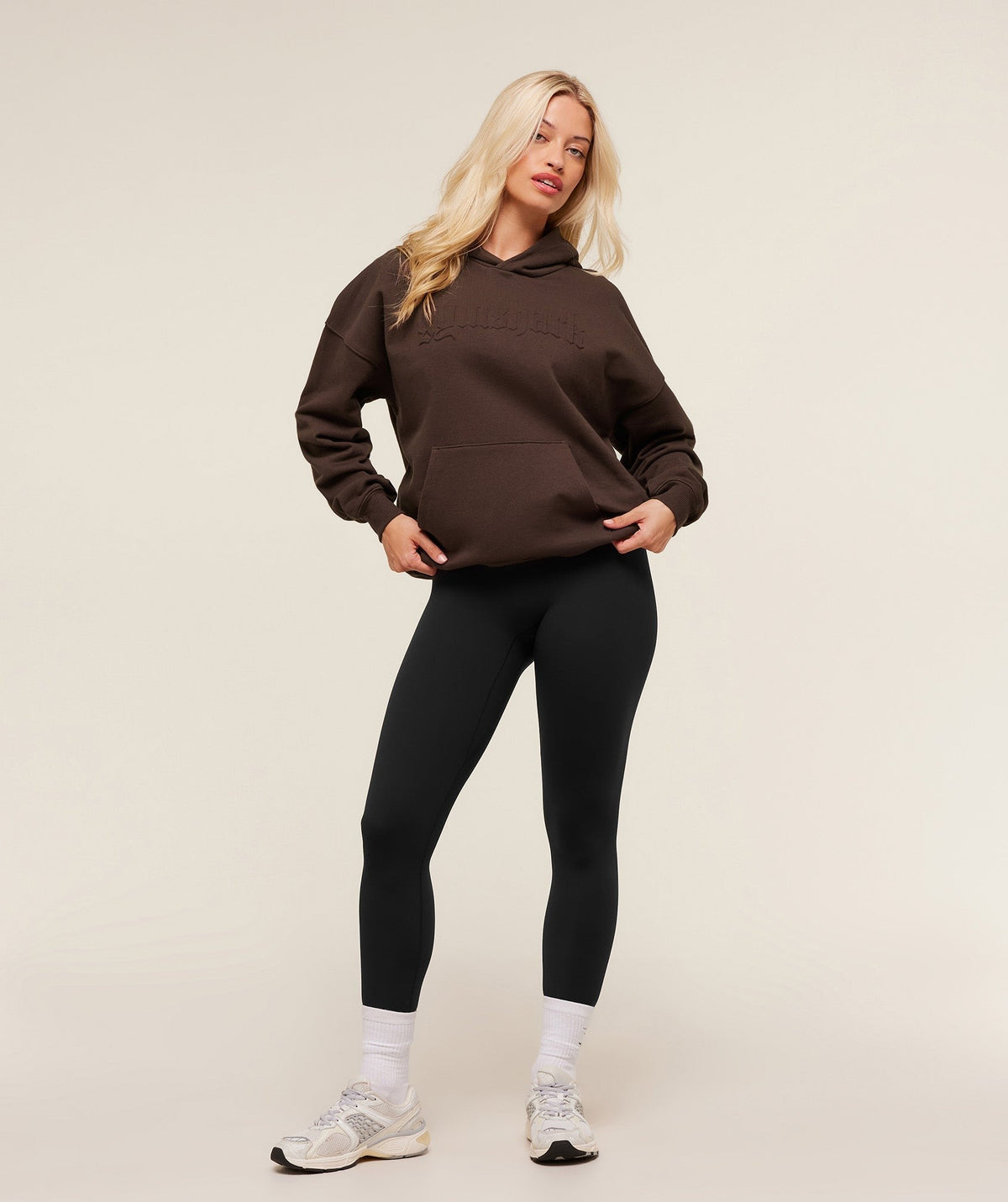 Gymshark Embossed Graphic Oversized Hoodie - Archive Brown