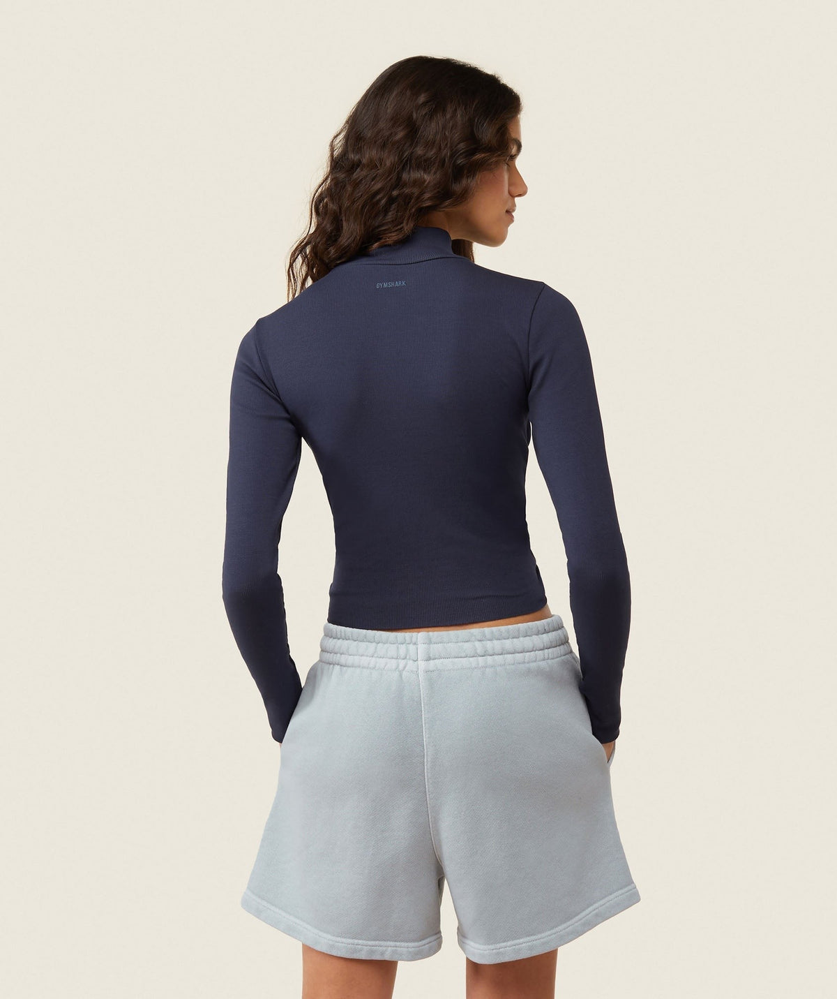 Gymshark Comfort LS Ribbed Turtle Neck - Heavy Blue