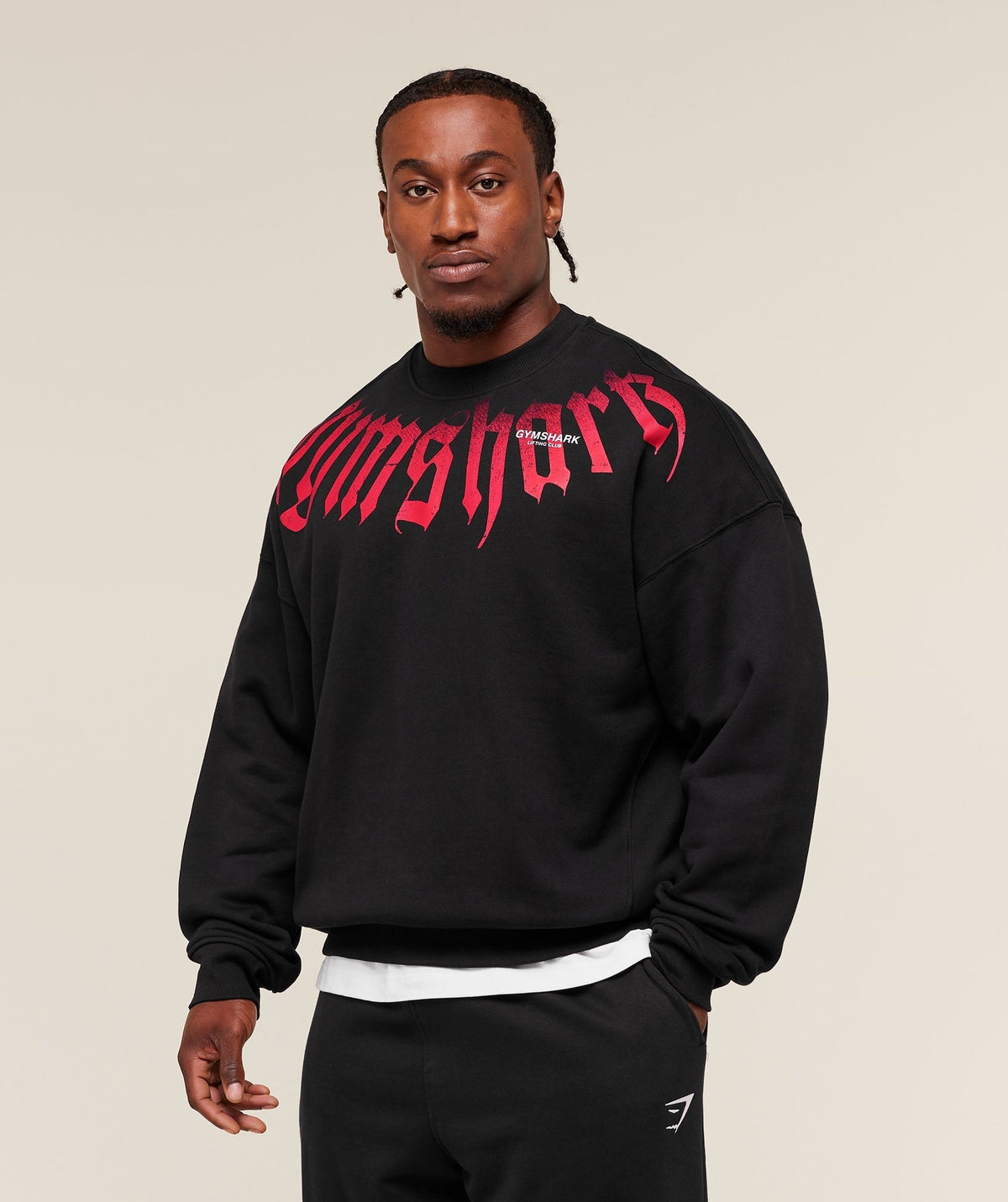 Gymshark Fade Graphic Crew - Black
