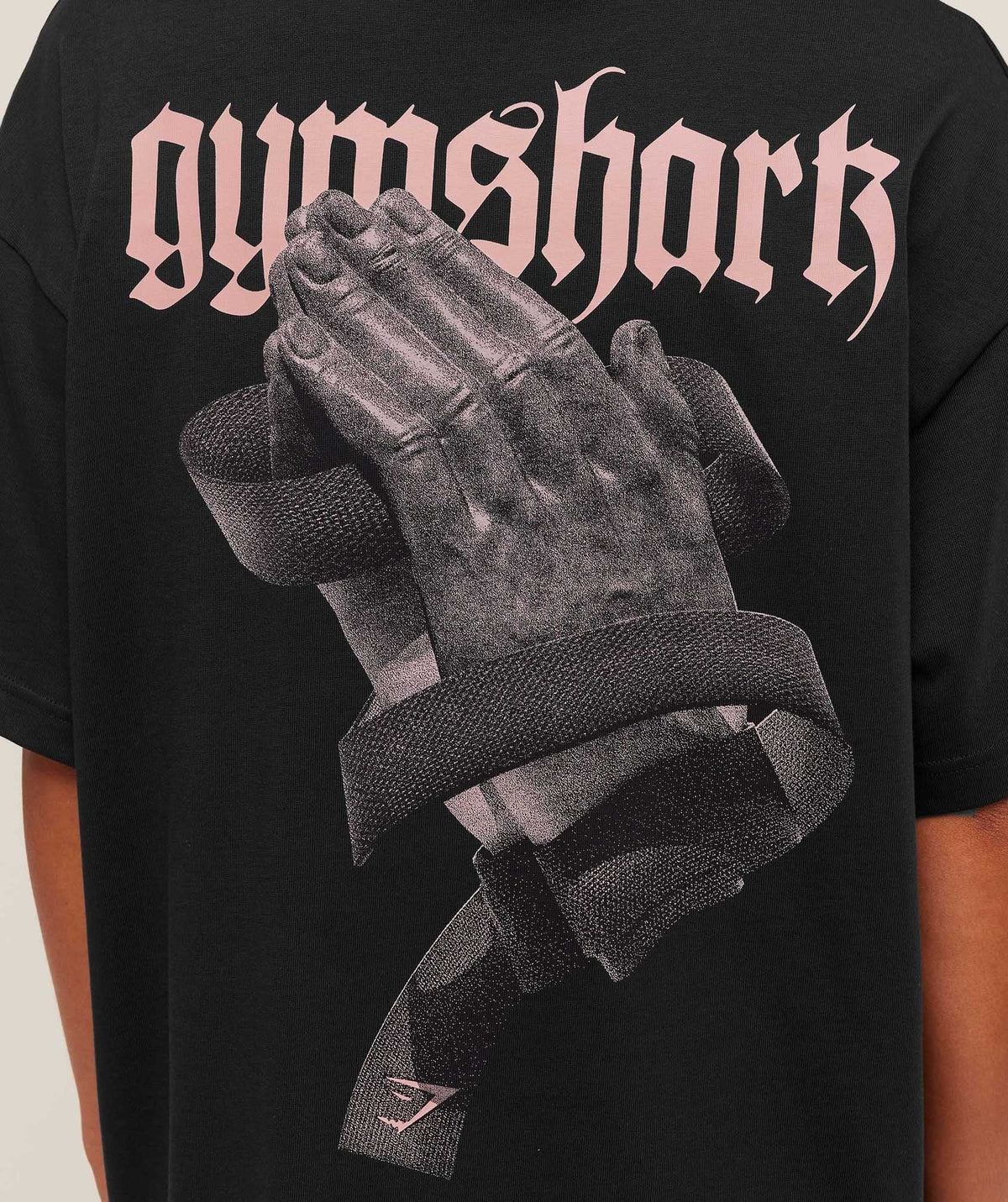 Gymshark Prayer Hands Graphic Oversized Tee - Black