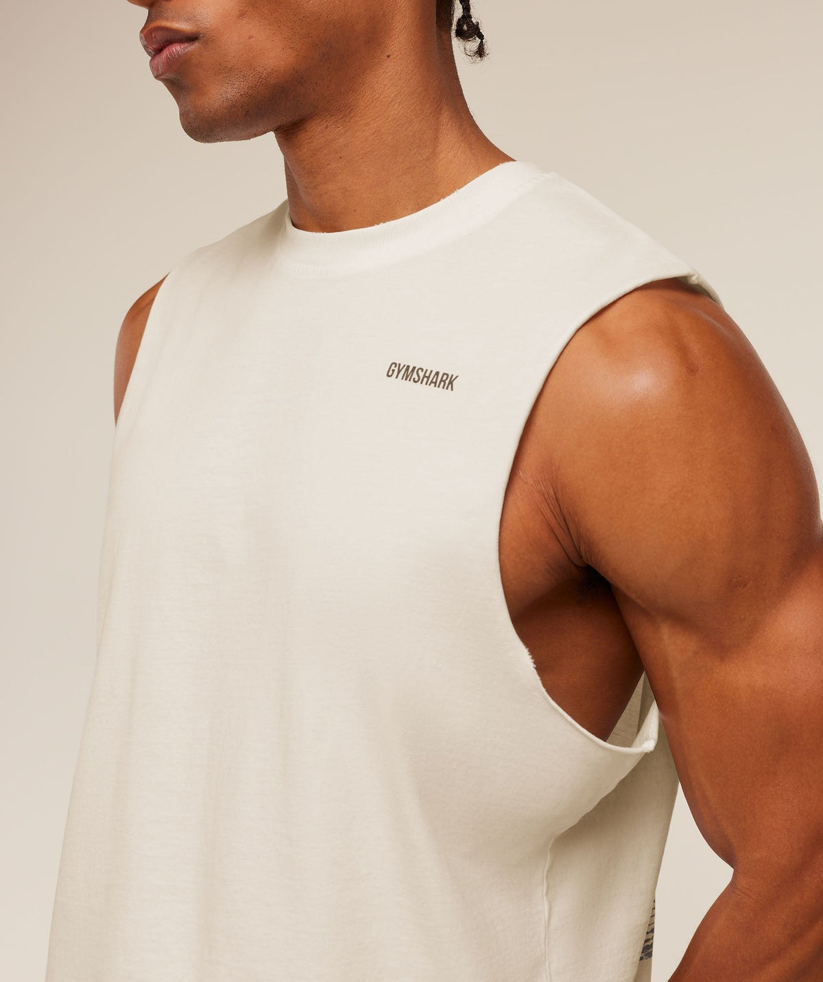 Gymshark x CBUM Washed Sleeveless Tee - Soft White