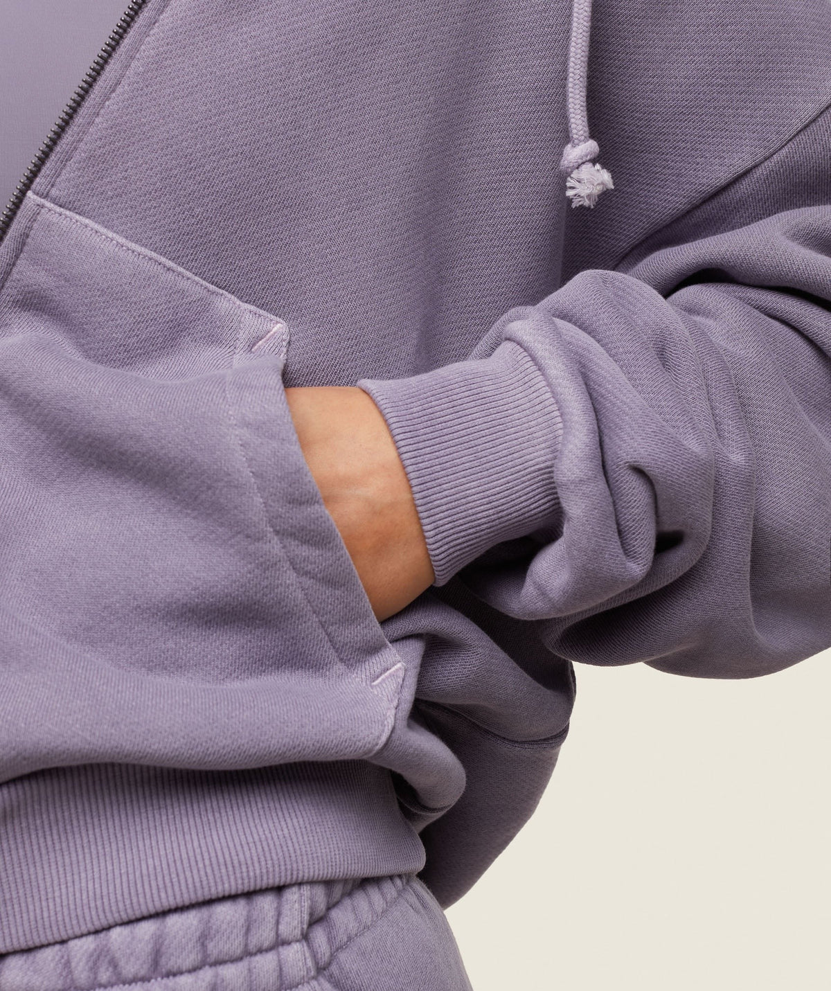 Gymshark Comfort Oversized Full Zip Hoodie - Fog Purple/Pigment Garment Dye + Wash