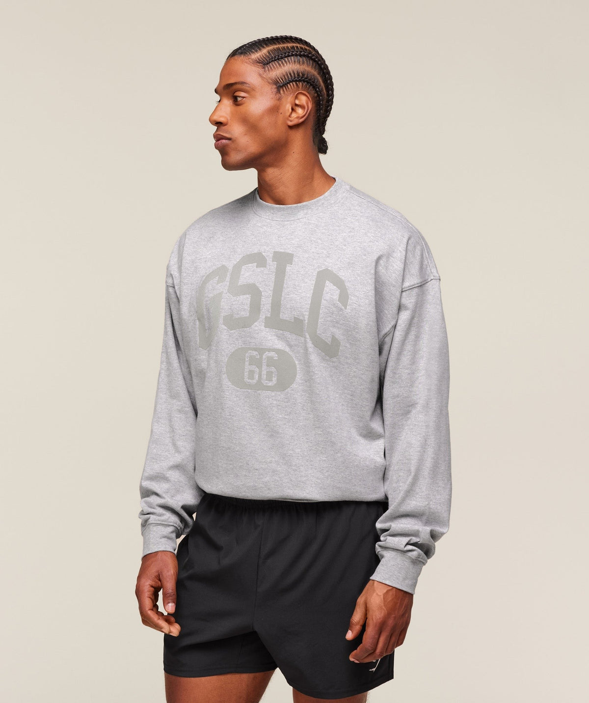 Gymshark GSLC Long Sleeve Tee - Light Grey Core Marl