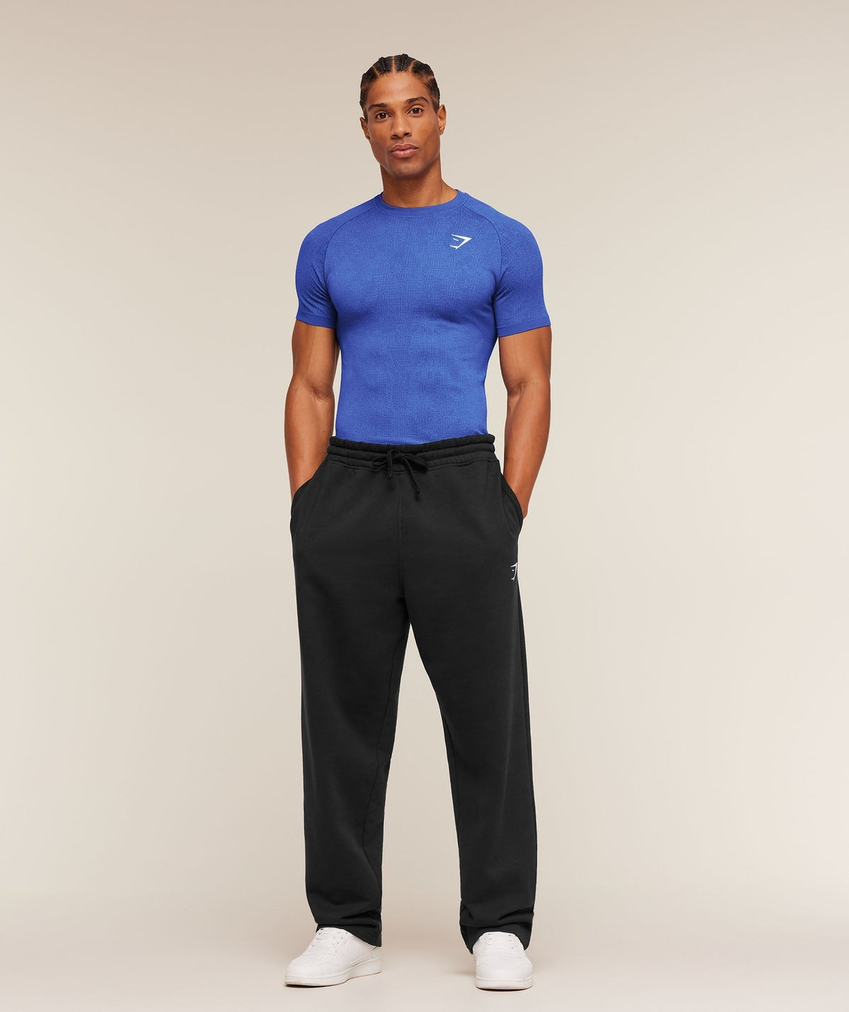 Gymshark Geo Seamless Grid Tee - Force Blue/Steady Purple
