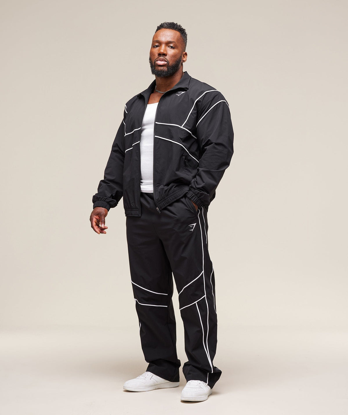 Gymshark Retro Crinkle Track Jacket - Black