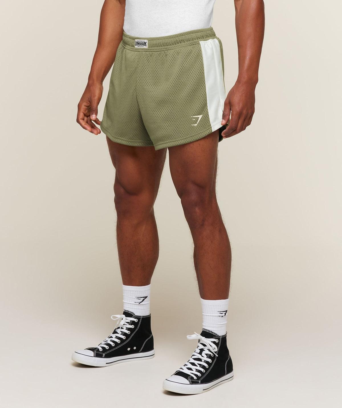 Gymshark Lifting Icons 3" Shorts - Grounded Green/Soft White