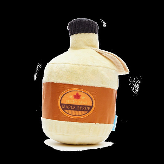 Sticky Paws Maple Syrup Plush 2-in-1 Rip and Reveal Dog Toy